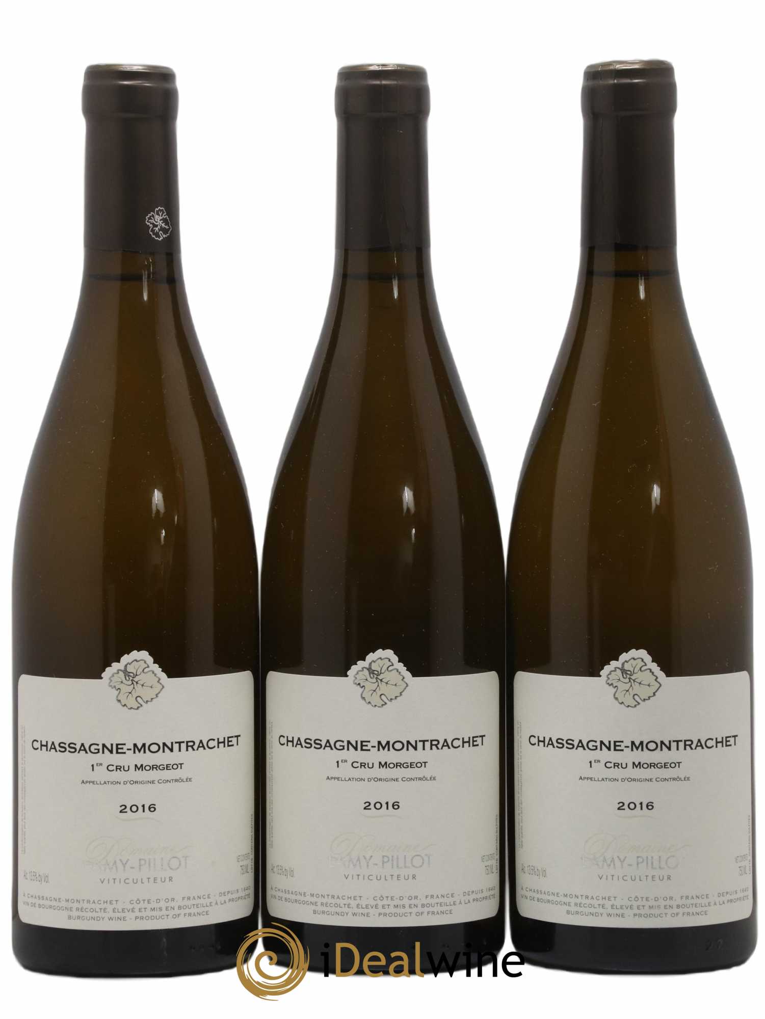 Chassagne-Montrachet 1er Cru Morgeot Lamy Pillot 2016 - Lot de 3 bouteilles - 0