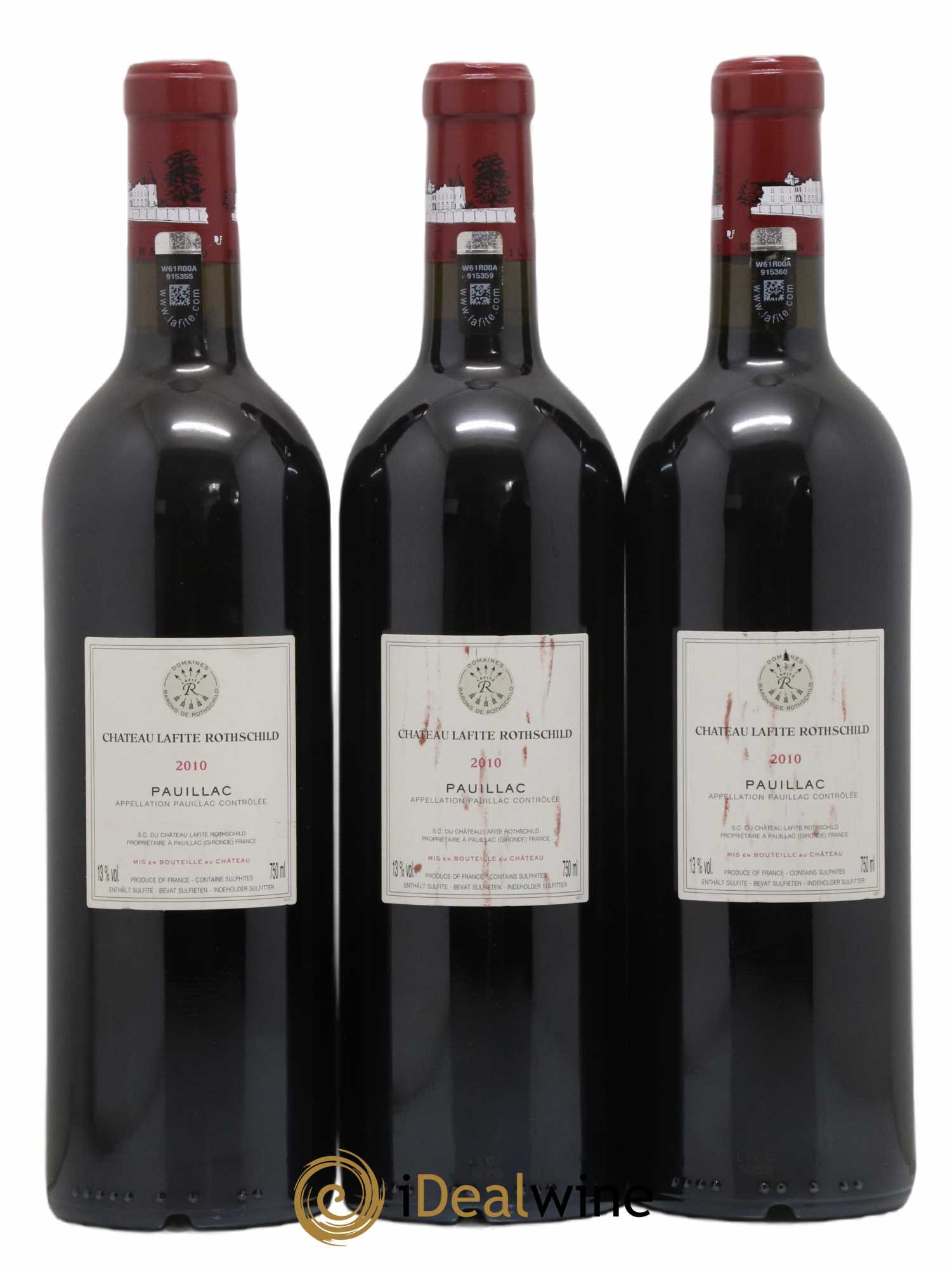 Château Lafite Rothschild 1er Grand Cru Classé 2010 - Lot de 3 bouteilles - 1
