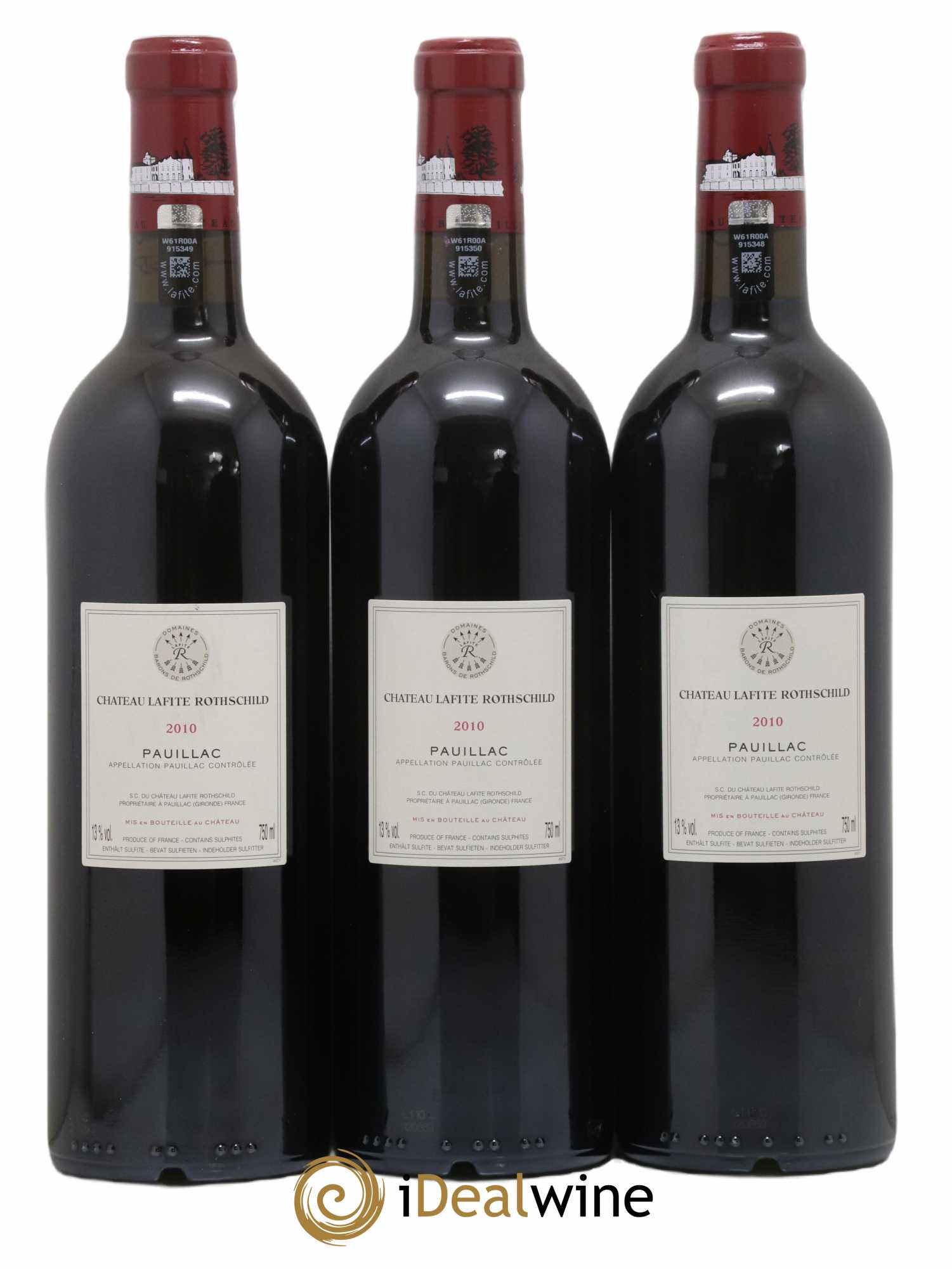Château Lafite Rothschild 1er Grand Cru Classé 2010 - Lot de 3 bouteilles - 1