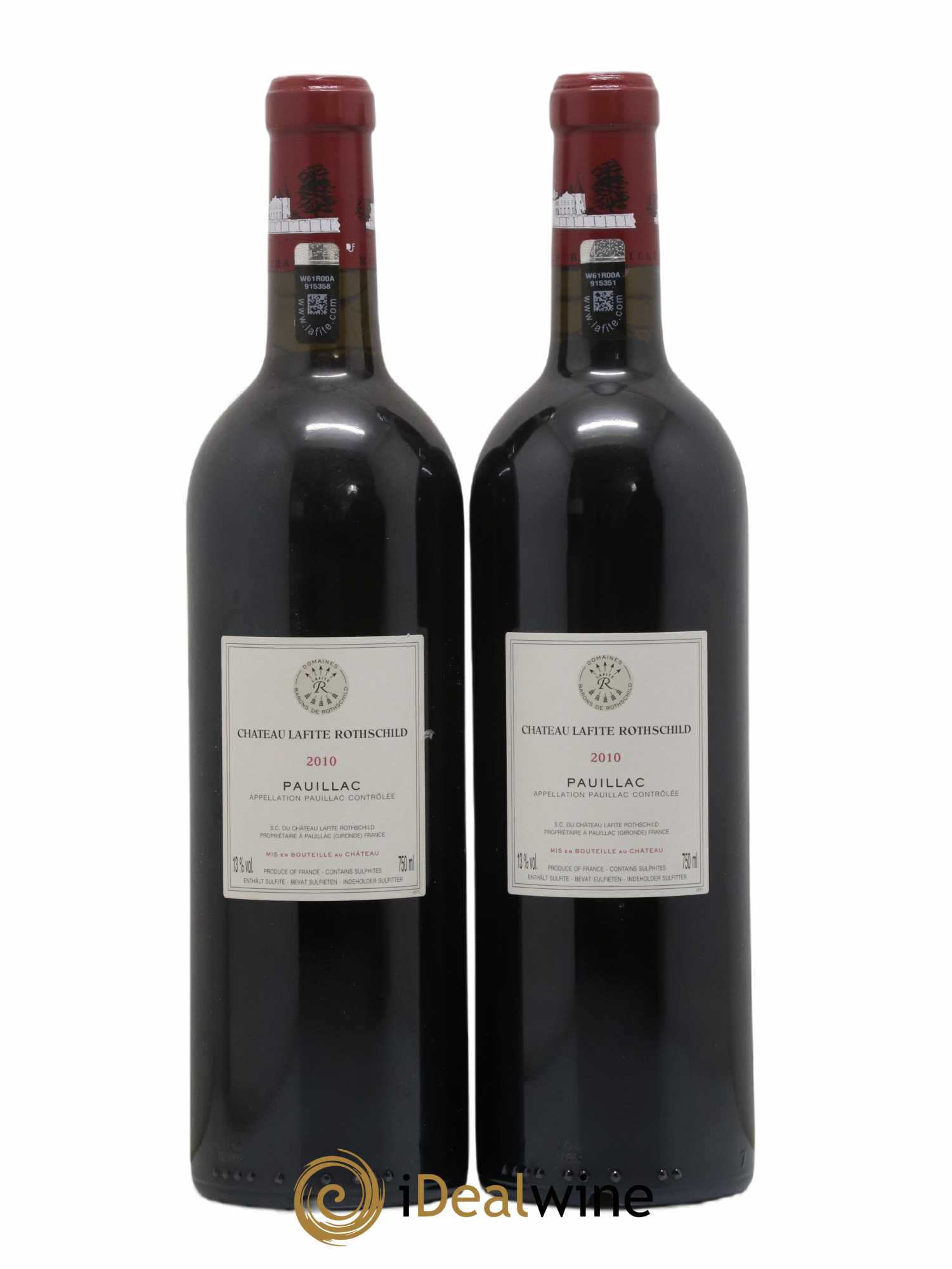 Château Lafite Rothschild 1er Grand Cru Classé 2010 - Lot de 2 bouteilles - 1