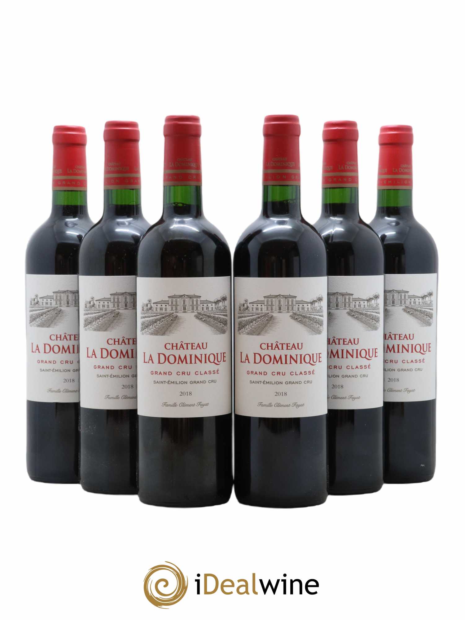 Château la Dominique Grand Cru Classé 2018 - Lot de 6 bouteilles - 0