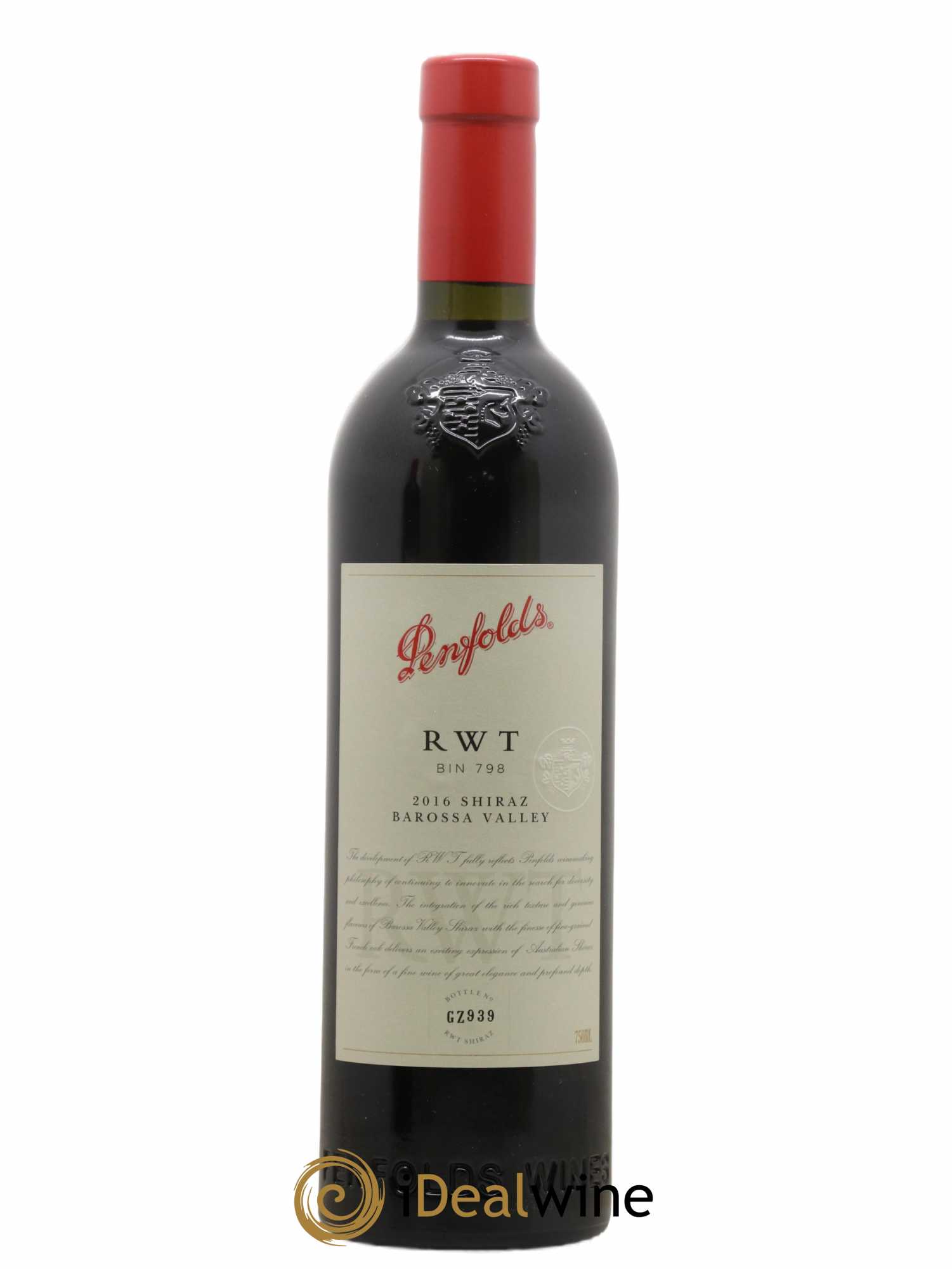 Barossa Valley Penfolds Wines RWT Shiraz 2016 - Lot de 1 bouteille - 1