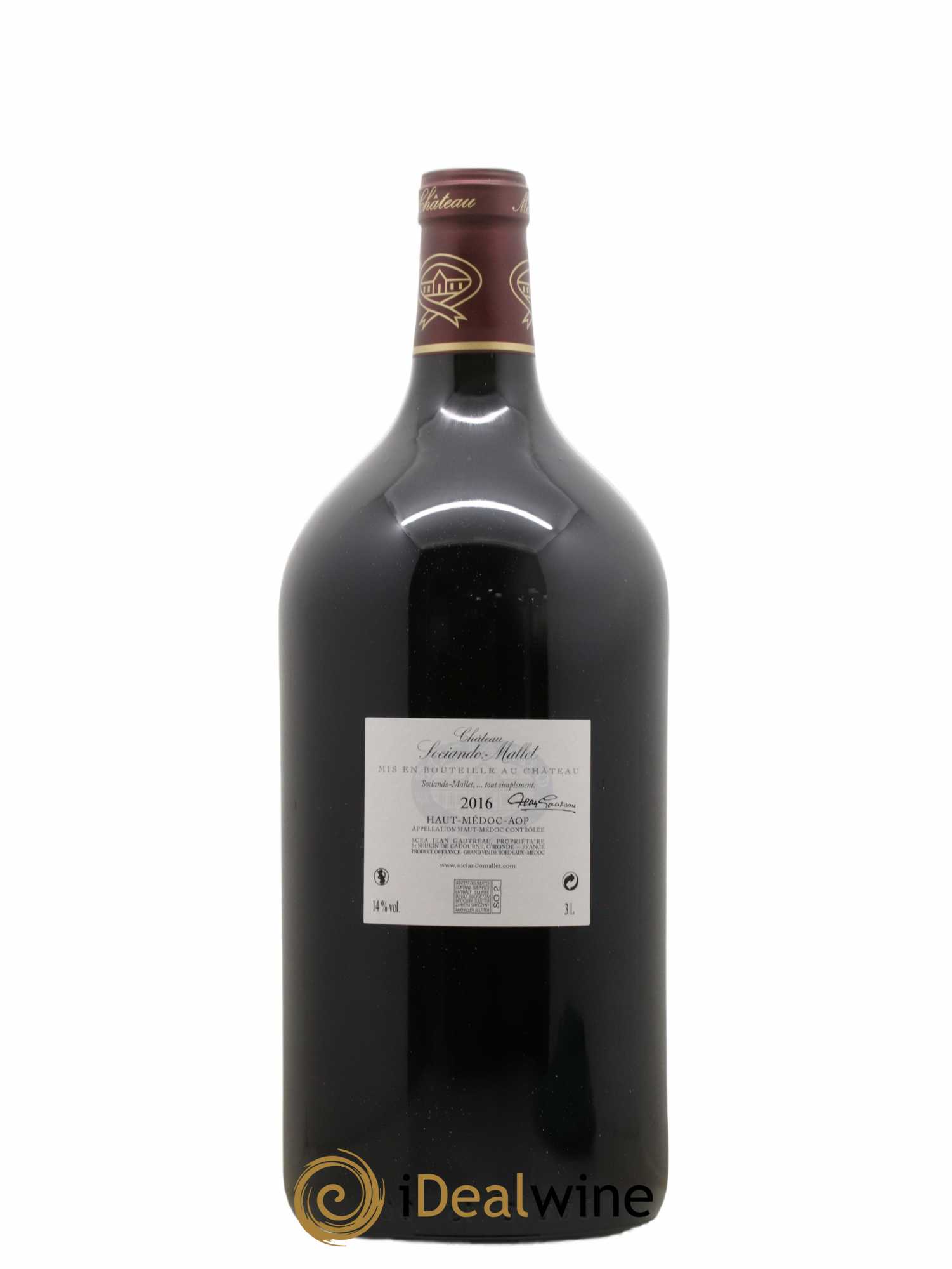 Château Sociando Mallet 2016 - Lot de 1 double magnum - 1
