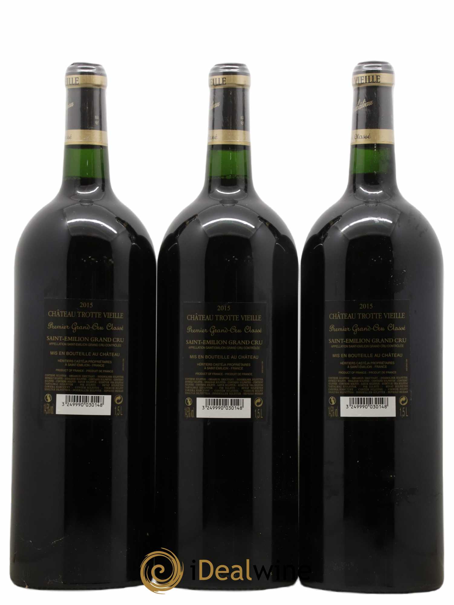 Château Trotte Vieille 1er Grand Cru Classé B 2015 - Posten von 3 Magnum - 1