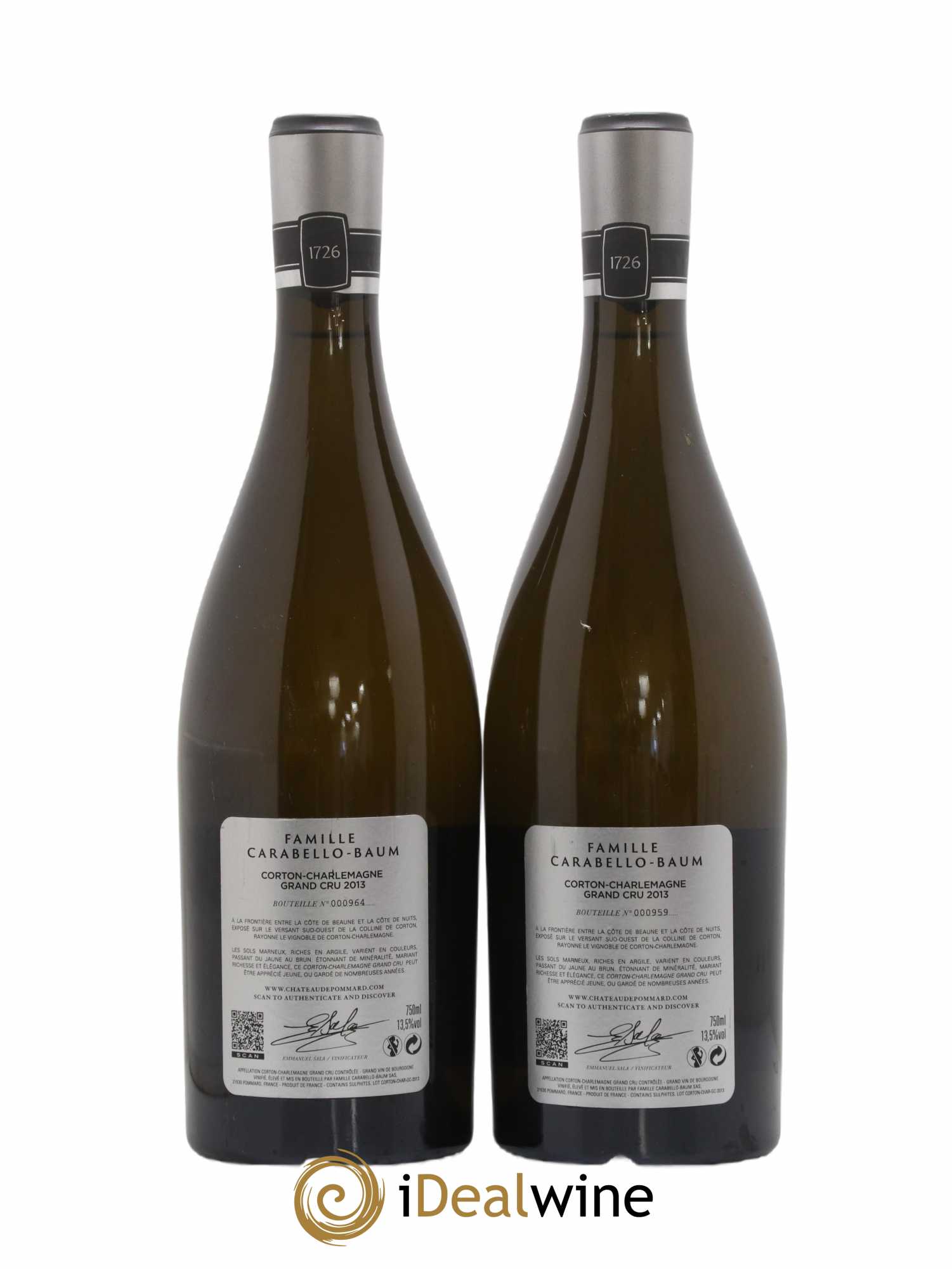 Corton-Charlemagne Grand Cru Domaine Carabellot 2013 - Lot de 2 bouteilles - 1