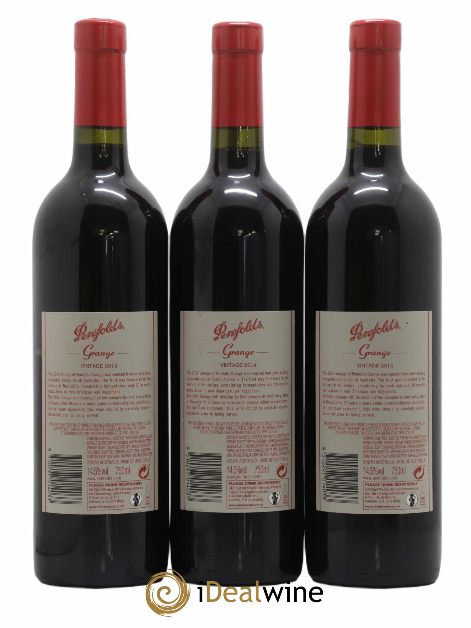 South Australia Penfolds Wines Grange 2014 - Lot de 3 bouteilles - 1