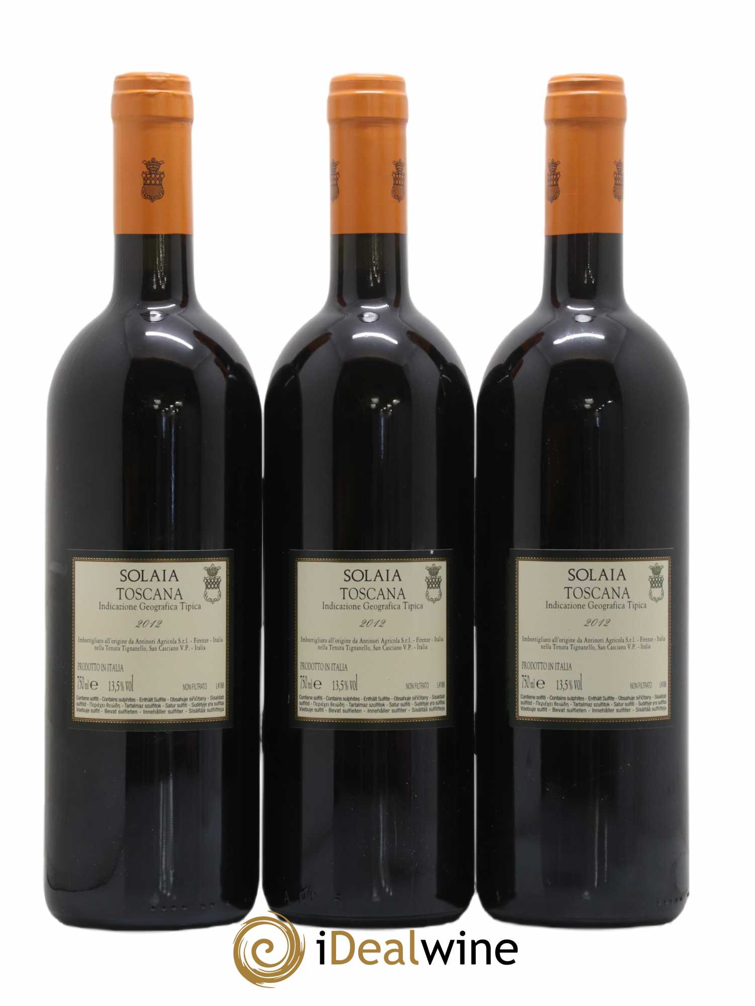 Toscana IGT Solaia Tenuta Tignanello - Marchesi Antinori 2012 - Lotto di 3 bottiglie - 1