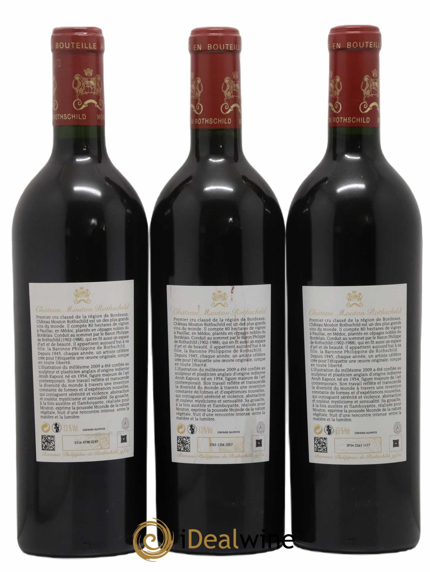 Château Mouton Rothschild 1er Grand Cru Classé 2009 - Lot de 3 bouteilles - 1