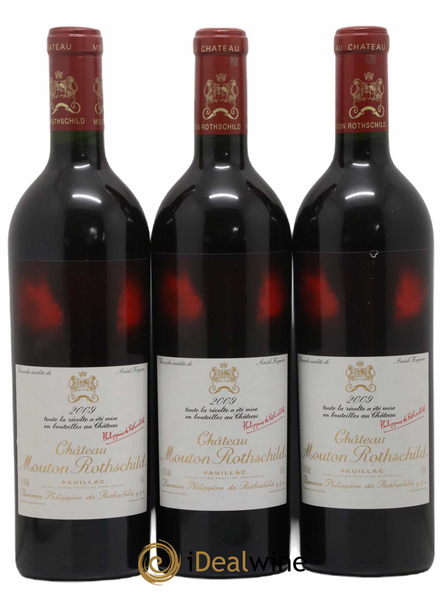 Château Mouton Rothschild 1er Grand Cru Classé 2009 - Lot de 3 bouteilles - 0
