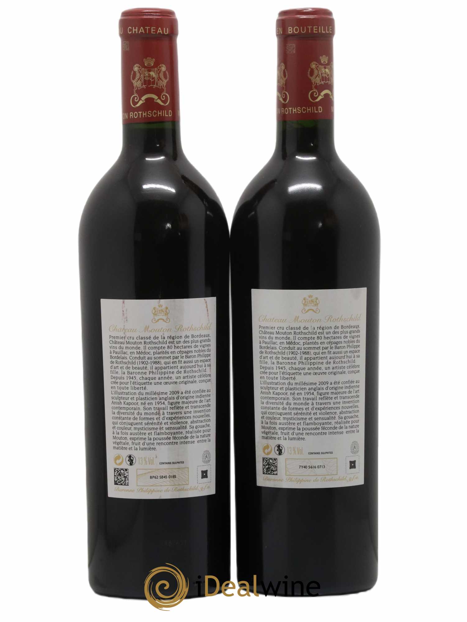 Château Mouton Rothschild 1er Grand Cru Classé 2009 - Lot de 2 bouteilles - 1