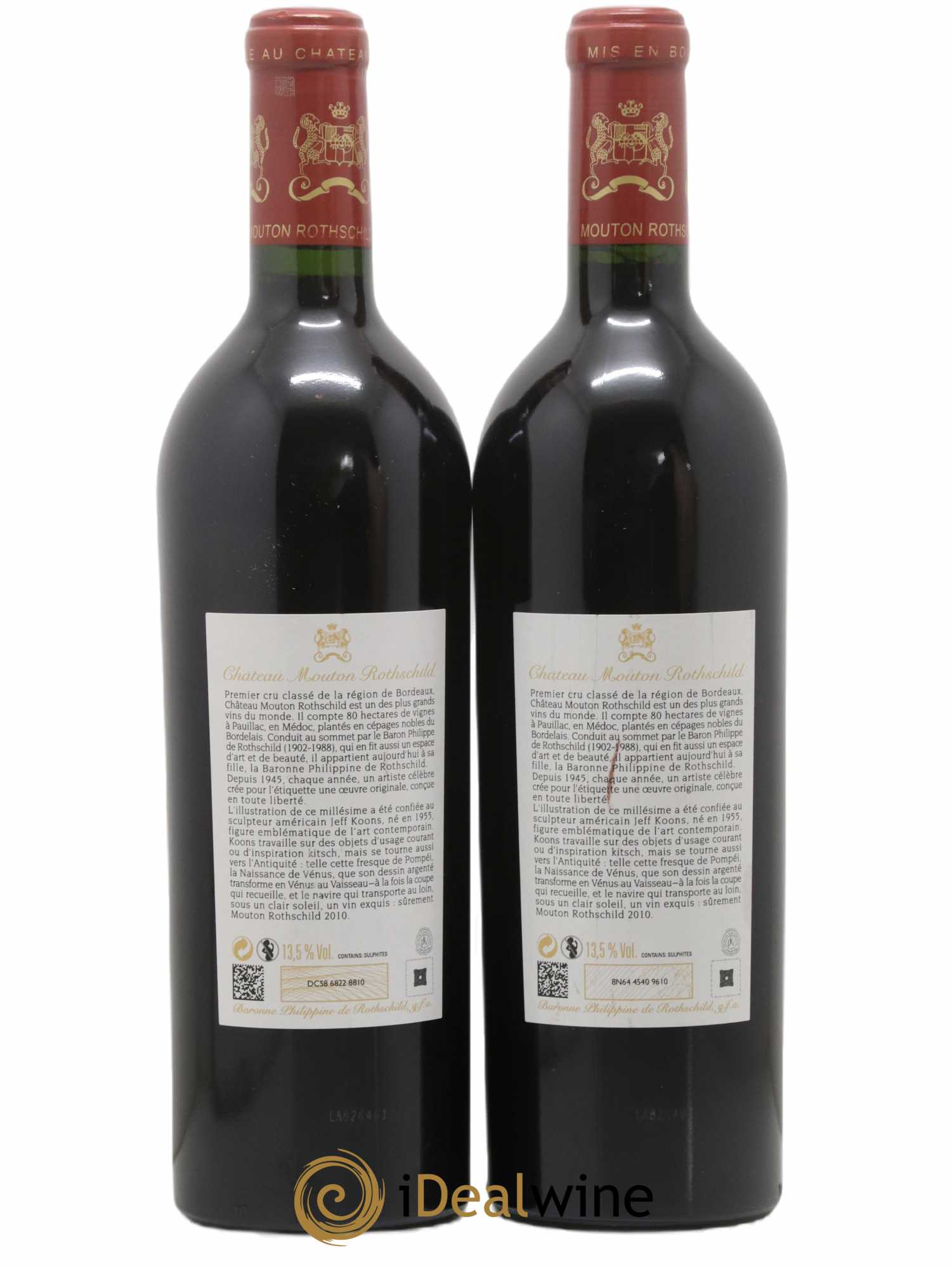 Château Mouton Rothschild 1er Grand Cru Classé 2010 - Lot de 2 bouteilles - 1