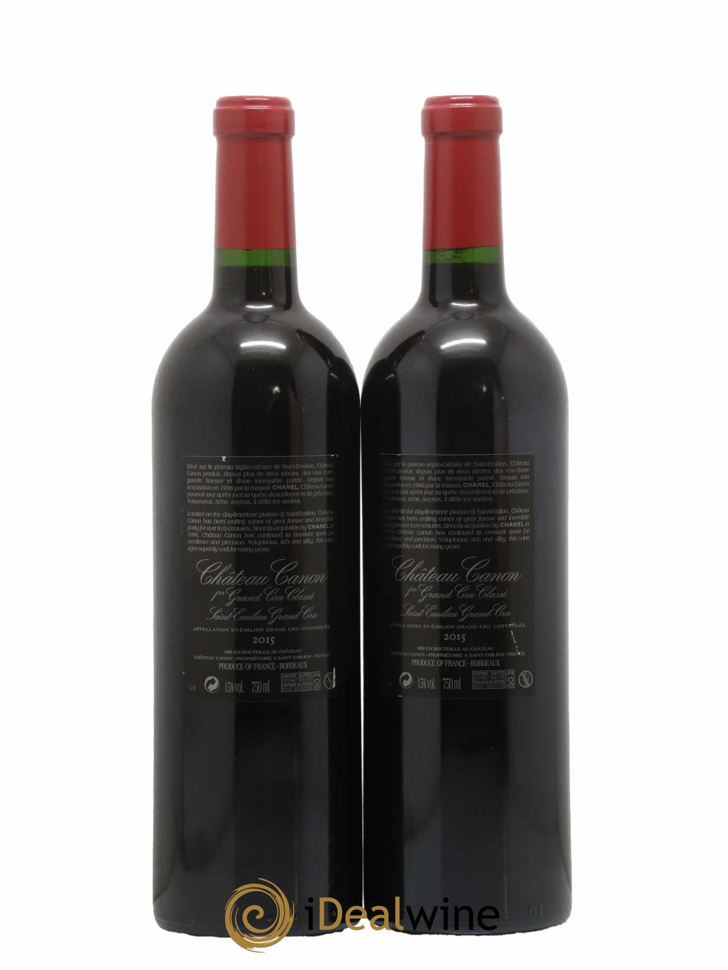 Château Canon 1er Grand Cru Classé B 2015 - Lot de 2 bouteilles - 1