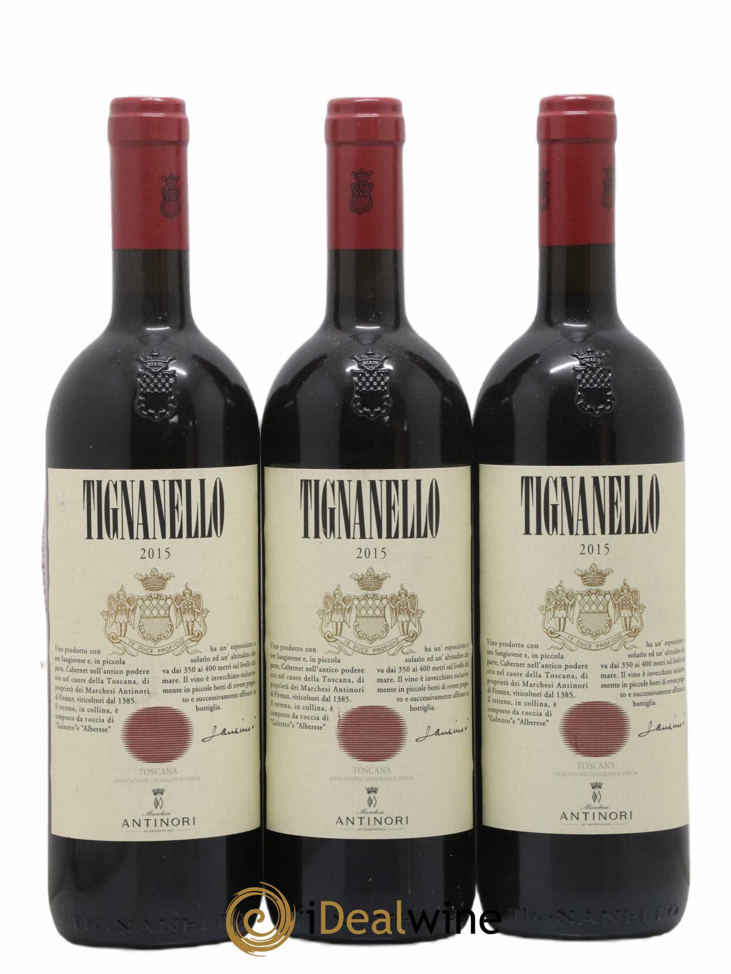 Toscana IGT Tignanello Tenuta Tignanello - Marchesi Antinori 2015 - Lot de 3 bouteilles - 0