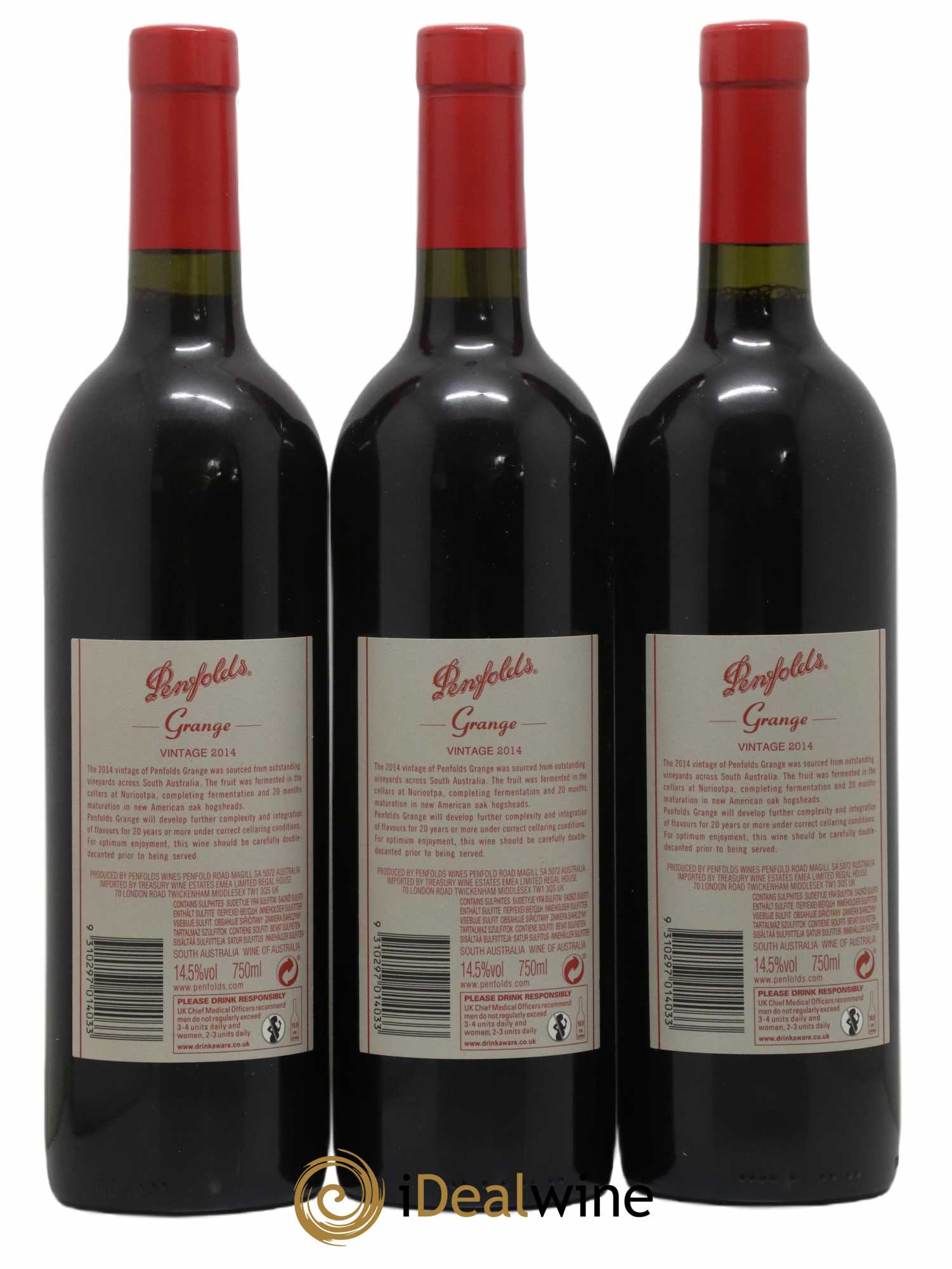 South Australia Penfolds Wines Grange Bin 95 2014 - Lot de 3 bouteilles - 1