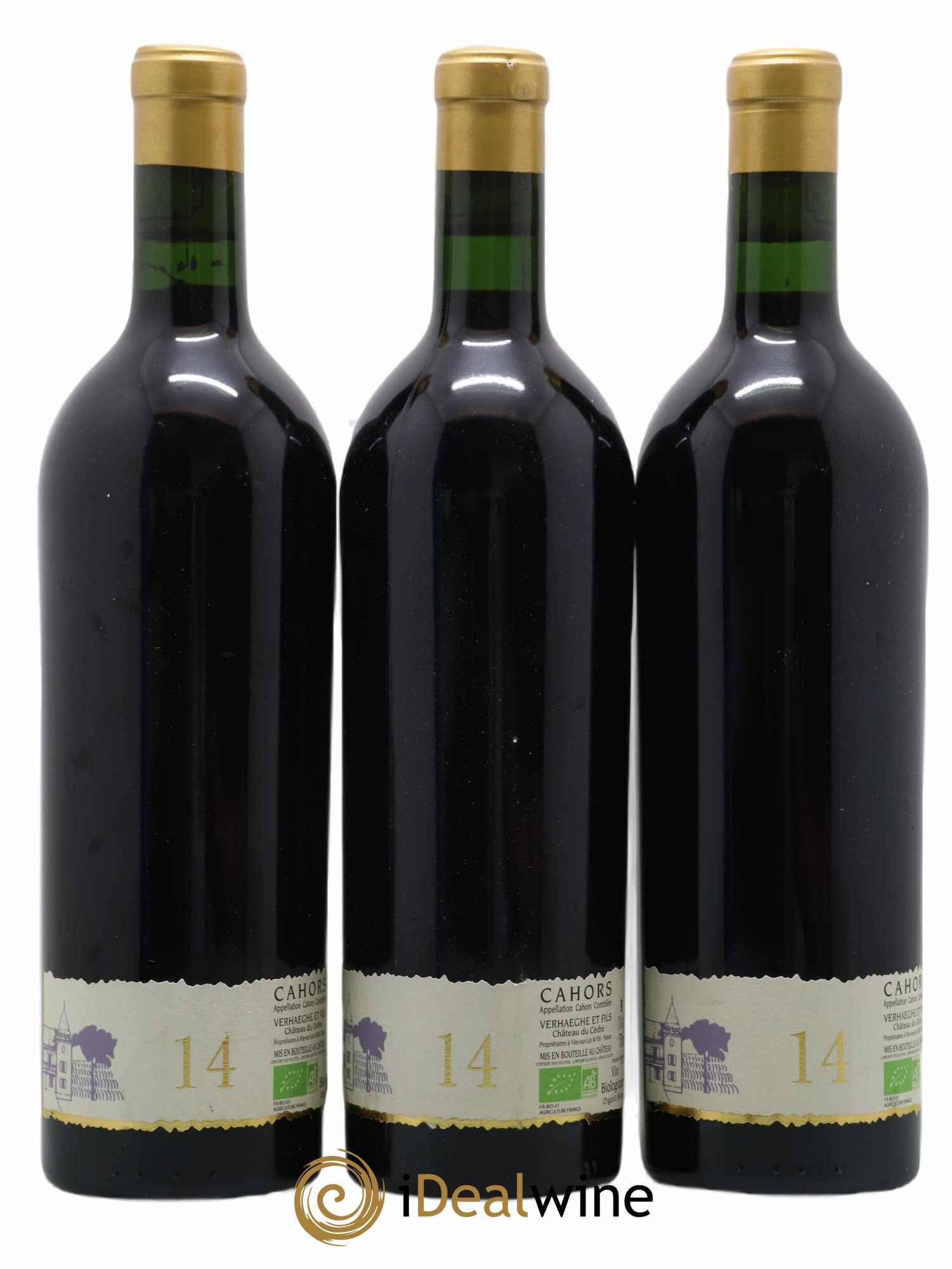 Cahors Château du Cèdre GC Pascal et Jean-Marc Verhaeghe 2014 - Lot de 3 bouteilles - 1