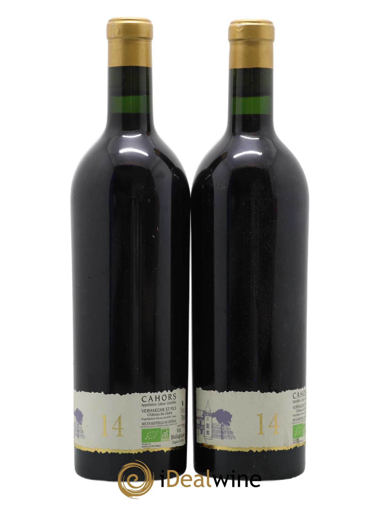 Cahors Château du Cèdre GC Pascal et Jean-Marc Verhaeghe 2014 - Lot de 2 bouteilles - 1
