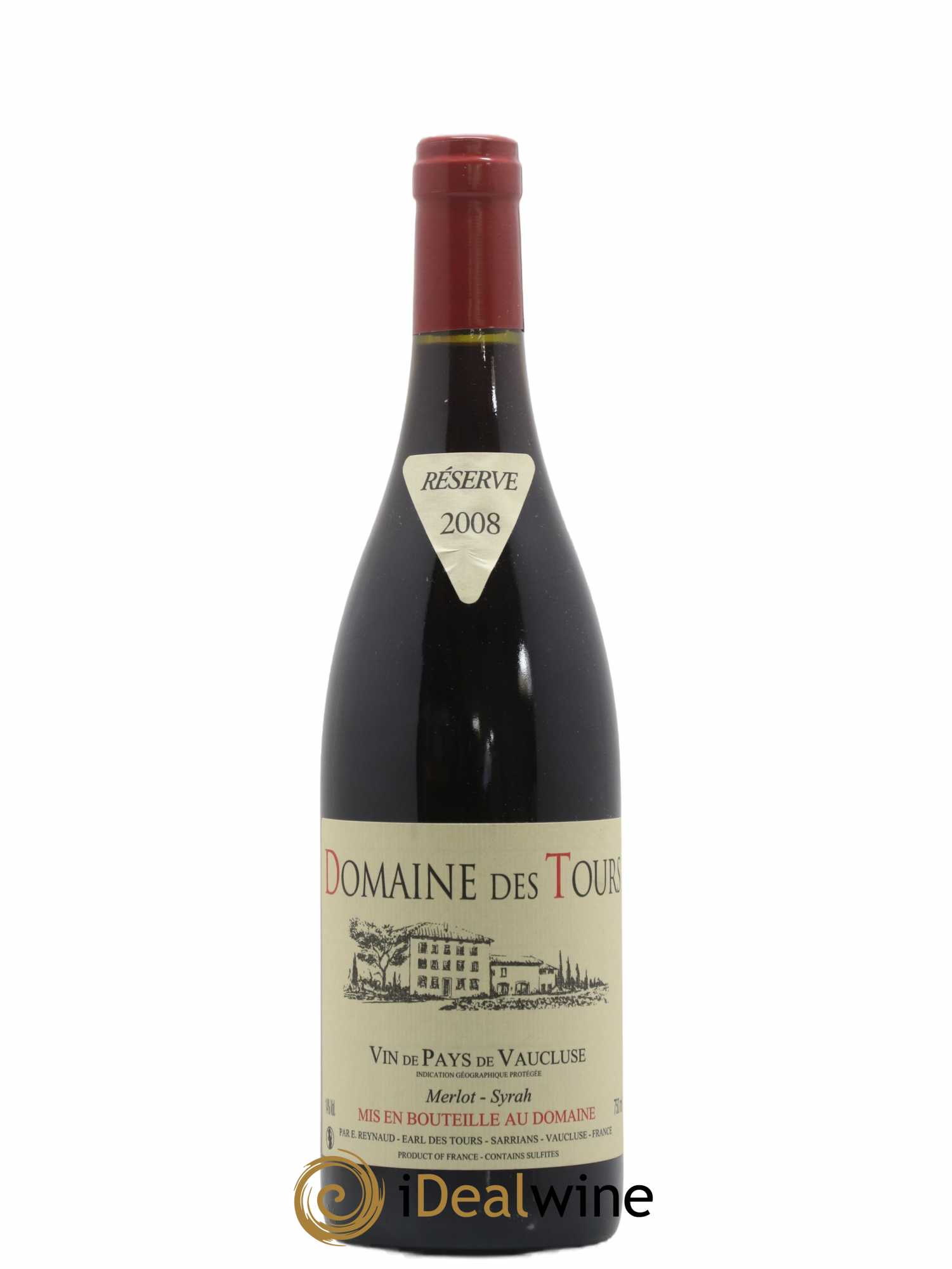 Vaucluse Domaine des Tours Merlot-Syrah Emmanuel Reynaud 2008 - Lot de 1 bouteille - 0