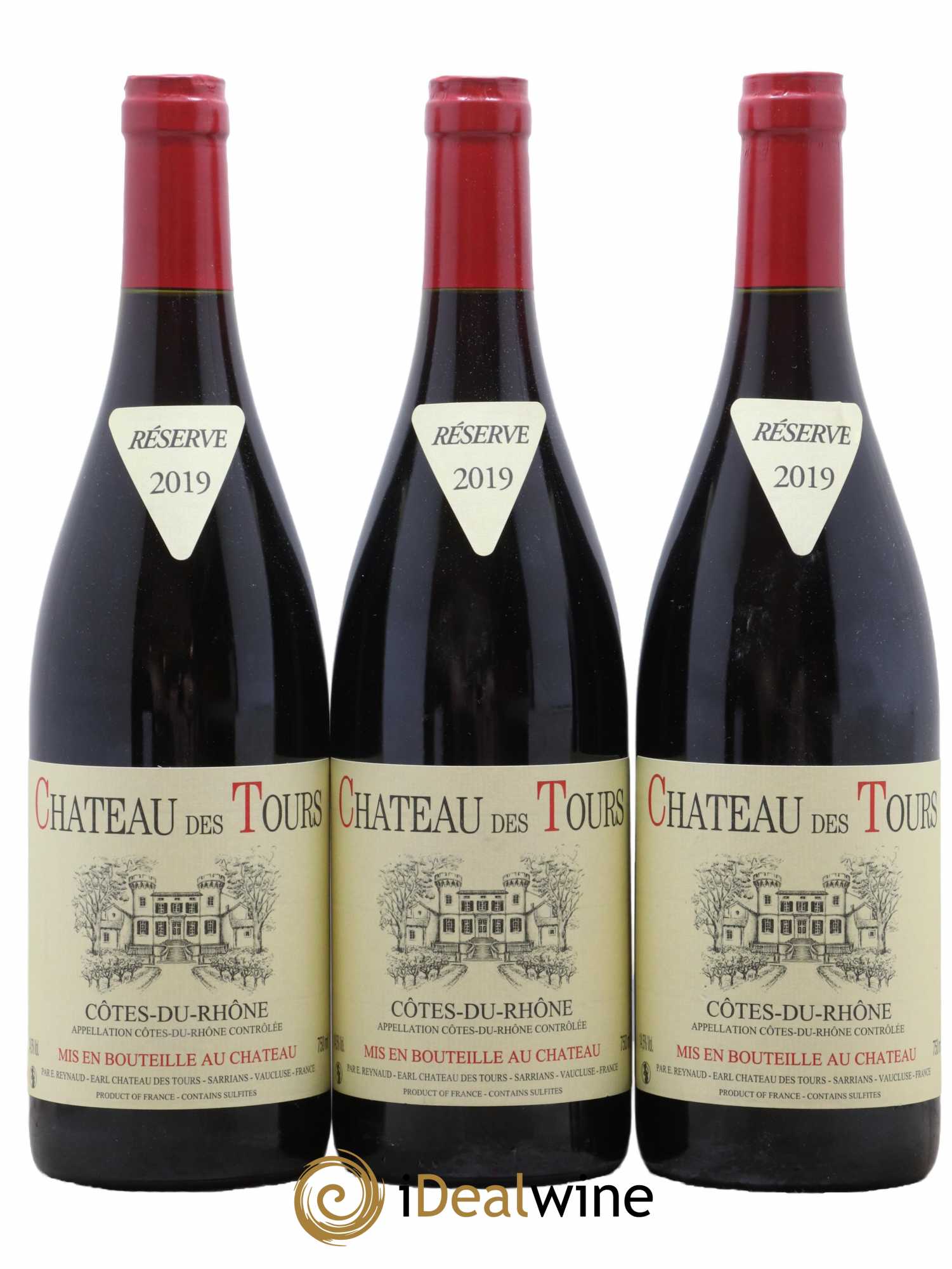 Côtes-du-Rhône Château des Tours Emmanuel Reynaud 2019 - Lot de 3 bouteilles - 0