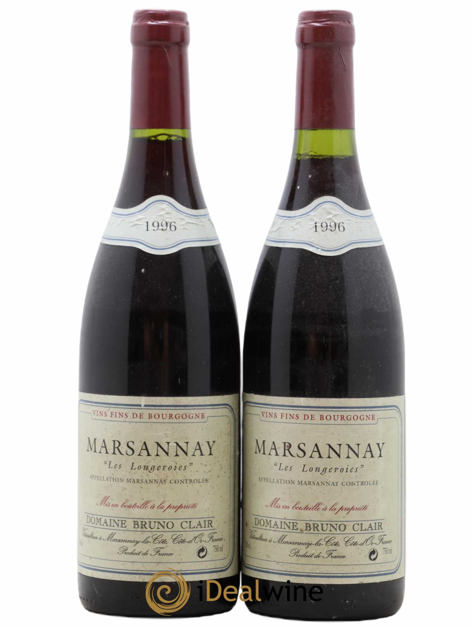 Marsannay Les Longeroies Bruno Clair (Domaine) 1996 - Lot of 2 bottles - 0