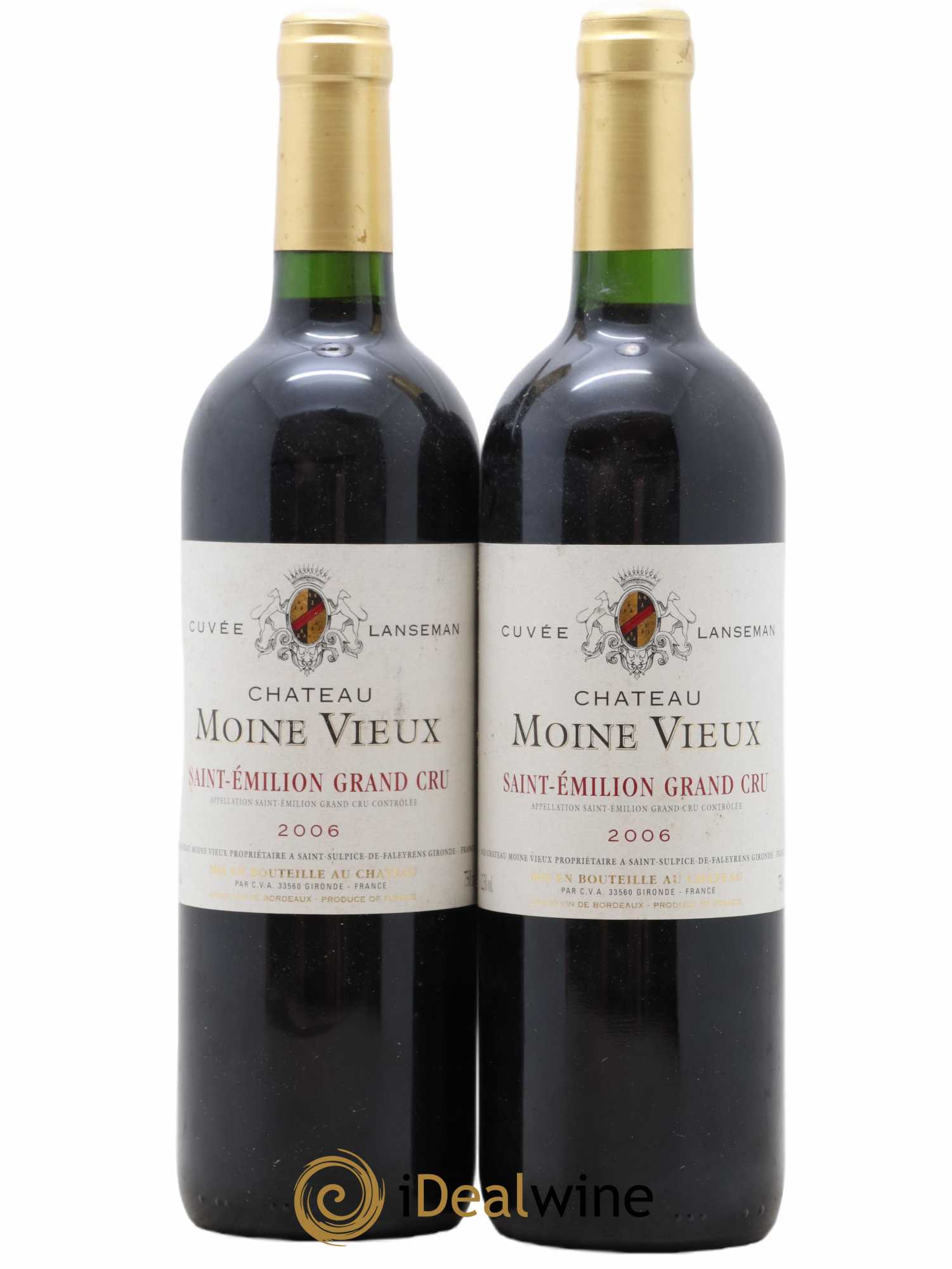 Saint-Émilion Grand Cru Cuvée Lanseman Château Moine Vieux (sans prix de réserve) 2006 - Lot de 2 bouteilles - 0
