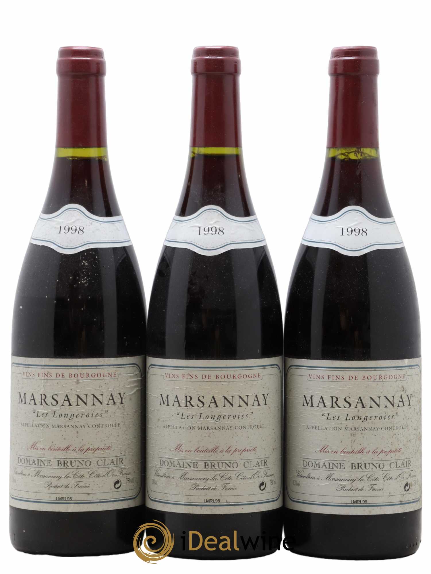 Marsannay Les Longeroies Bruno Clair (Domaine) 1998 - Lot de 3 bouteilles - 0