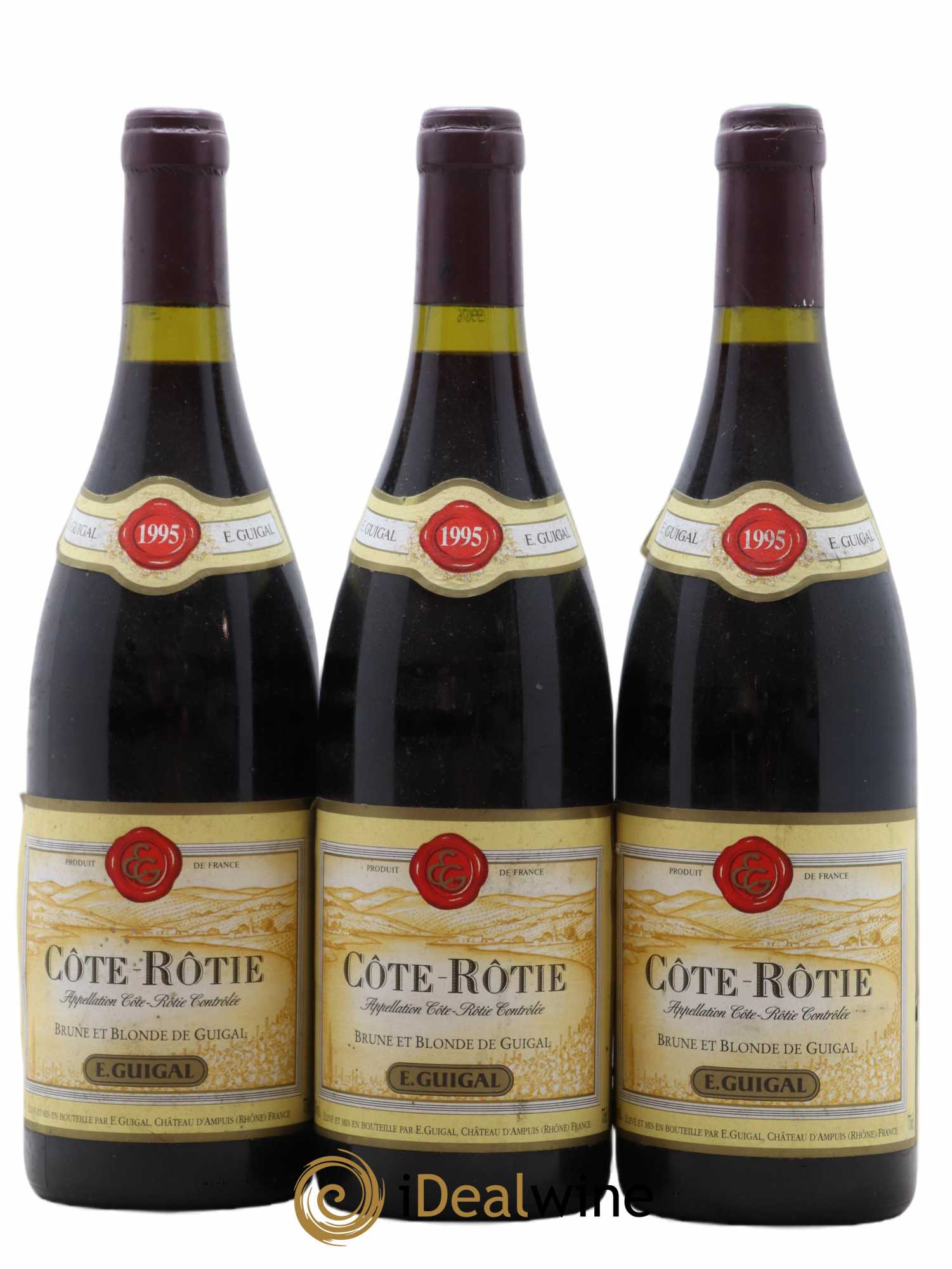 Côte-Rôtie Côtes Brune et Blonde Guigal 1995 - Lot de 3 bouteilles - 0
