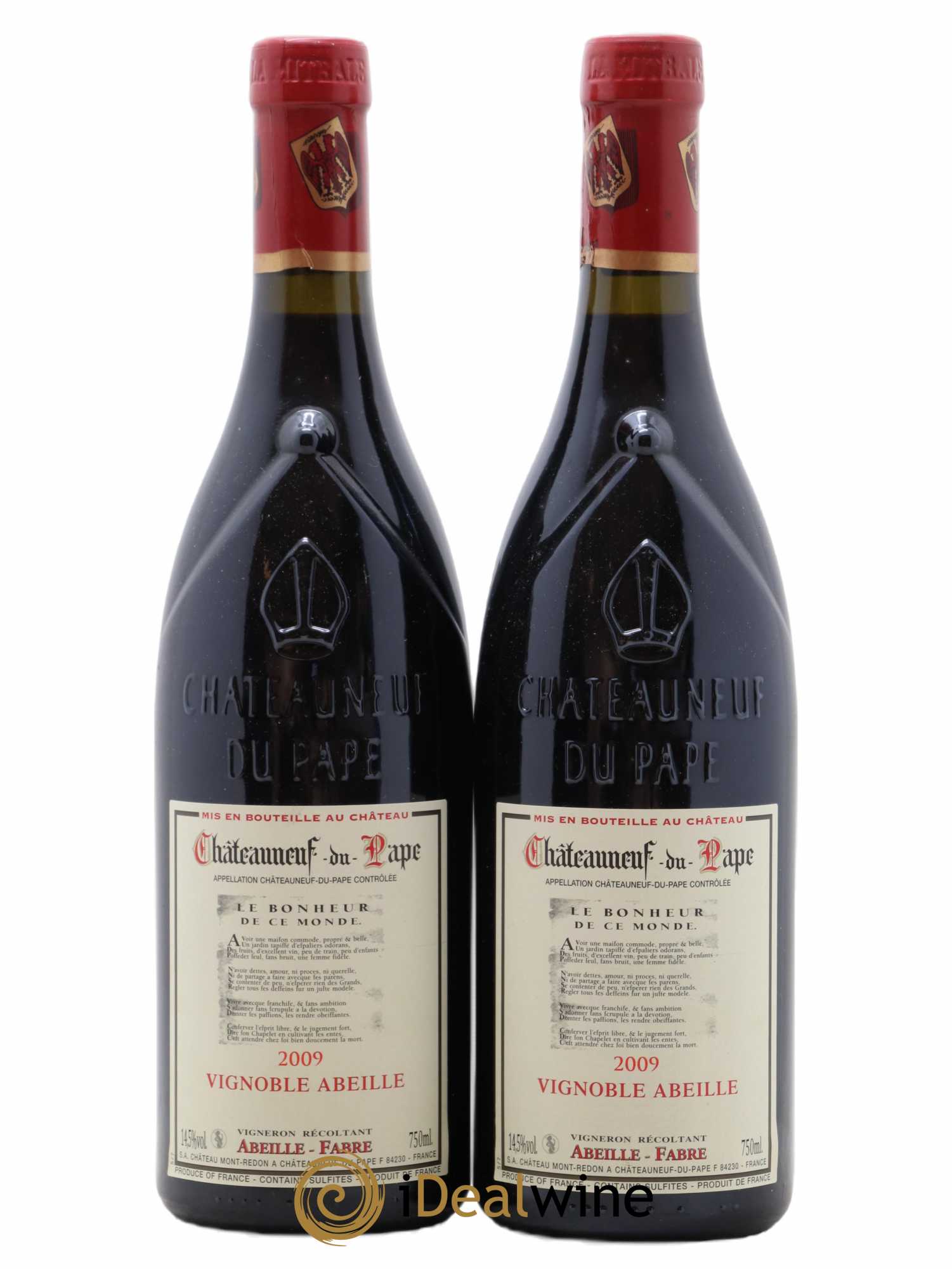 Châteauneuf-du-Pape Le Bonheur de ce Monde Vignoble Abeille 2009 - Posten von 2 Flaschen - 0