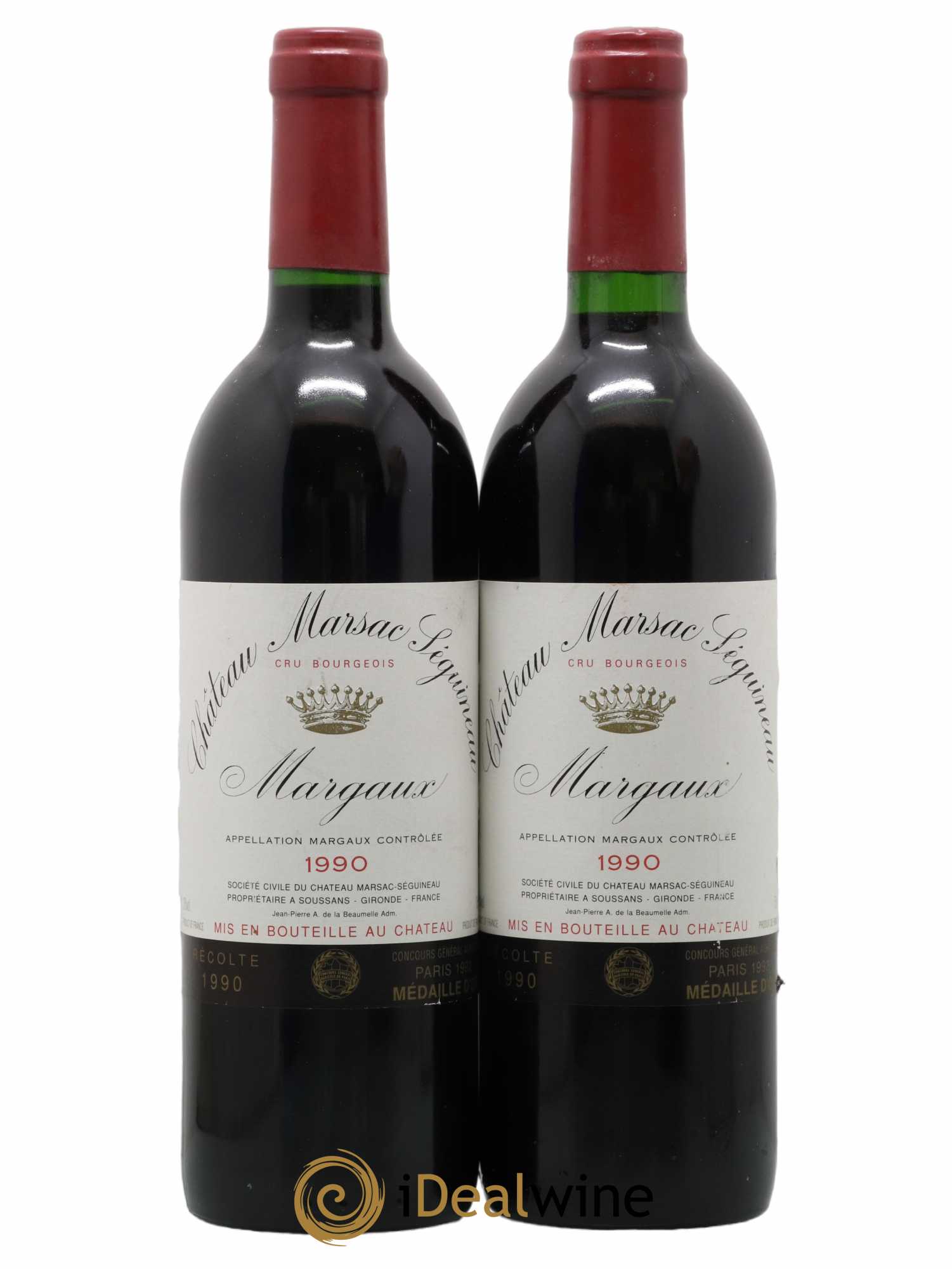 Château Marsac Séguineau Cru Bourgeois 1990 - Lot de 2 bouteilles - 0