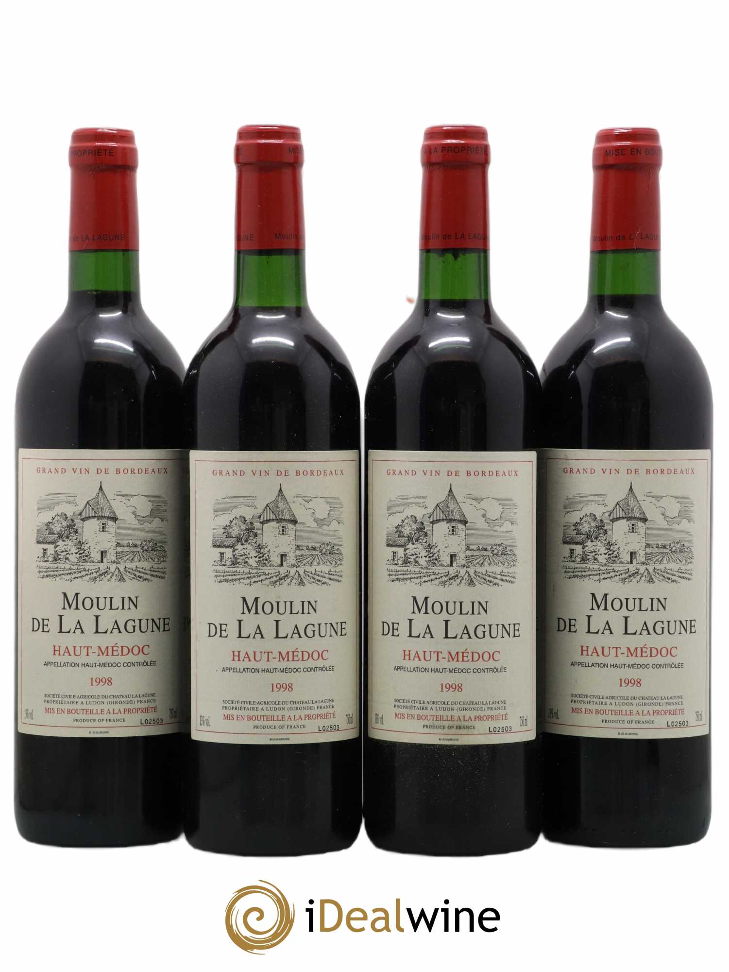 Moulin de La Lagune Second Vin 1998 - Lot de 4 bouteilles - 0