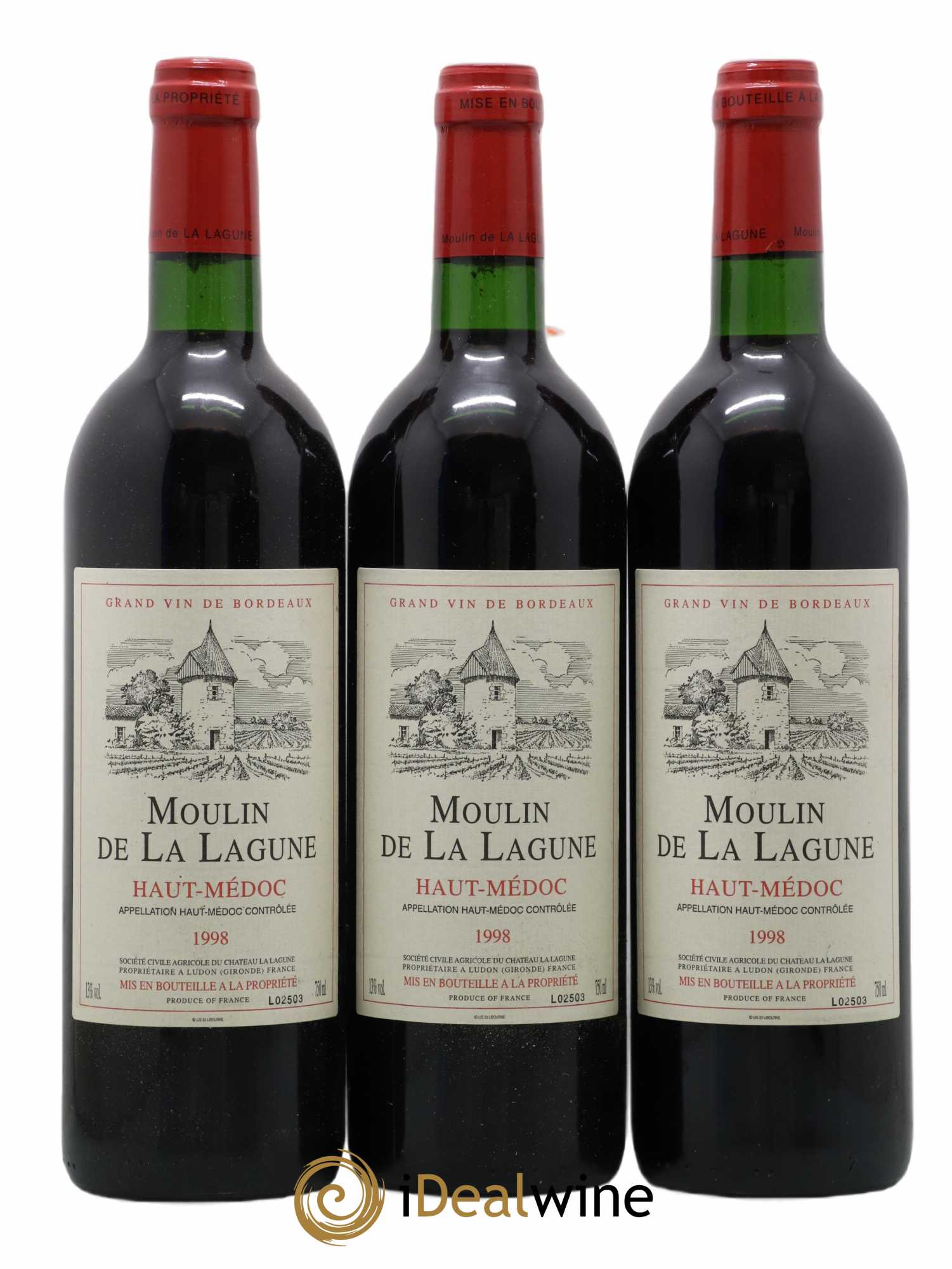 Moulin de La Lagune Second Vin 1998 - Lot de 3 bouteilles - 0