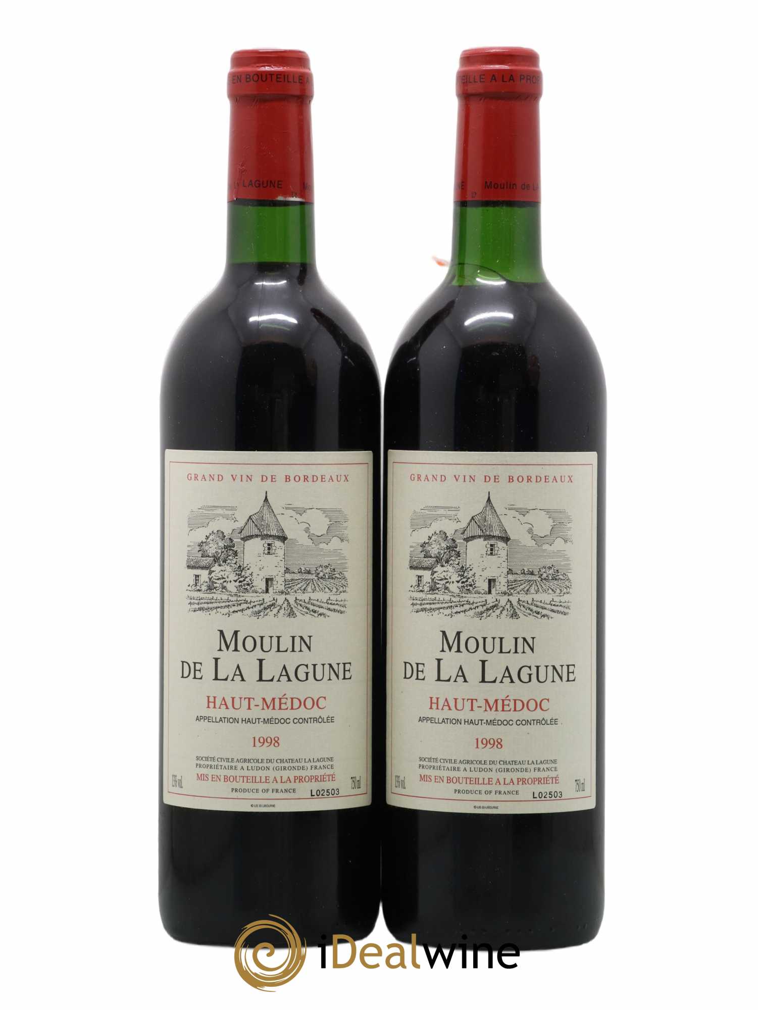 Moulin de La Lagune Second Vin 1998 - Lot de 2 bouteilles - 0