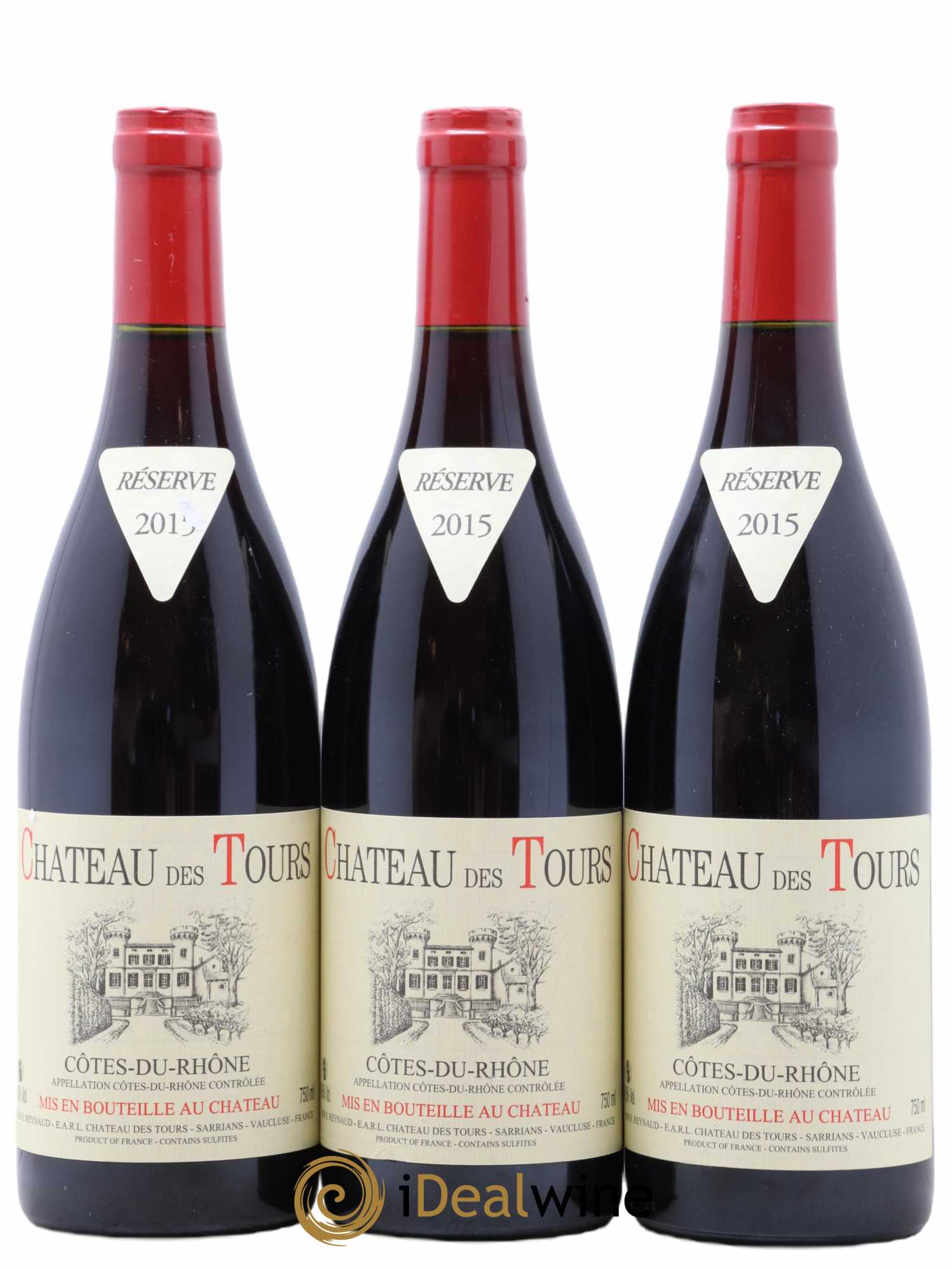 Côtes-du-Rhône Château des Tours Emmanuel Reynaud 2015 - Lot de 3 bouteilles - 0