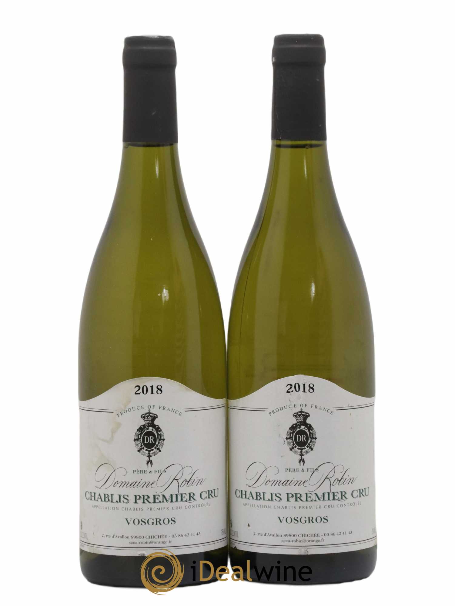 Chablis 1er Cru Vosgros Robin 2018 - Posten von 2 Flaschen - 0