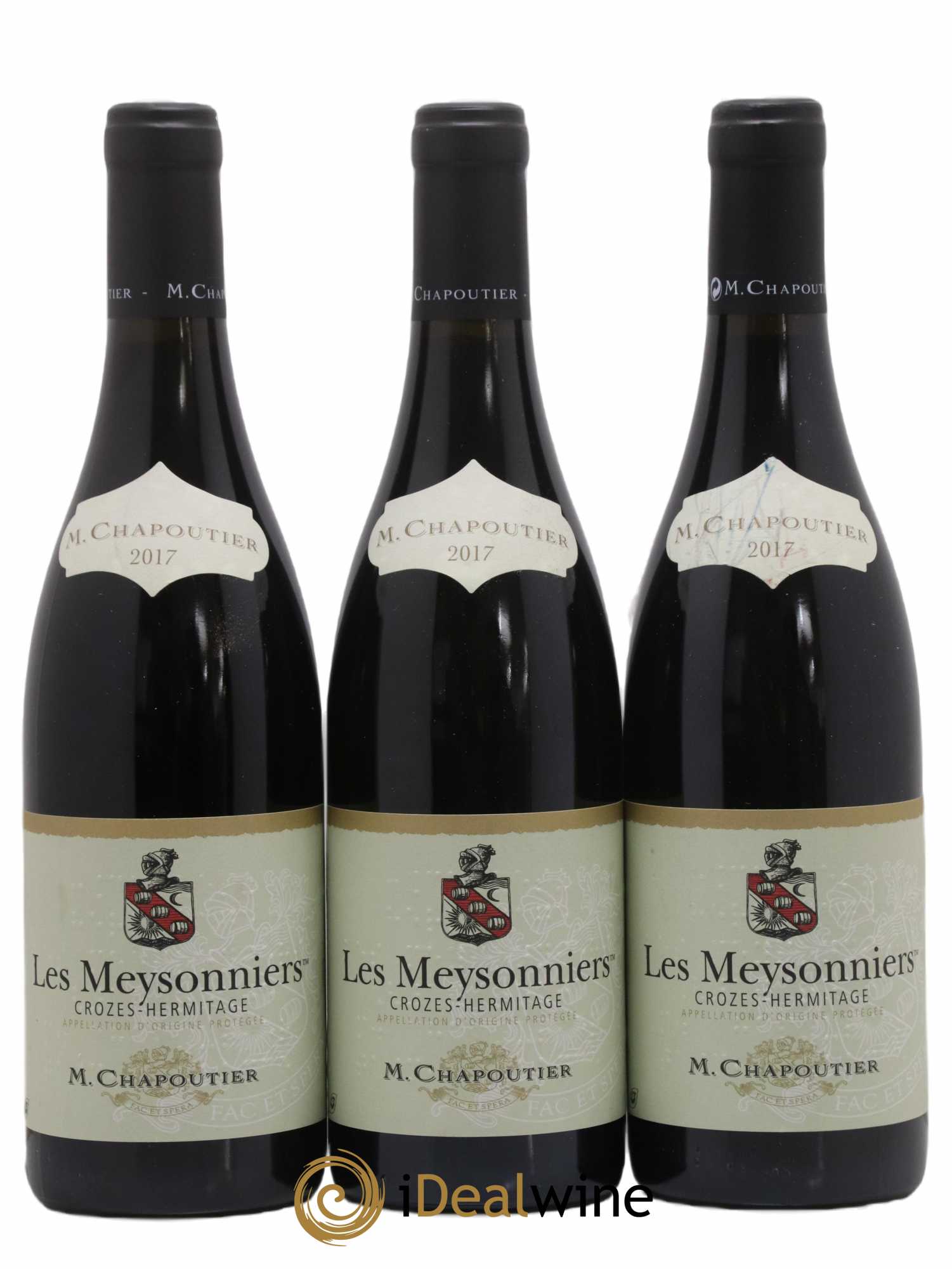 Crozes-Hermitage Les Meysonniers Chapoutier 2017 - Lot of 3 bottles - 0