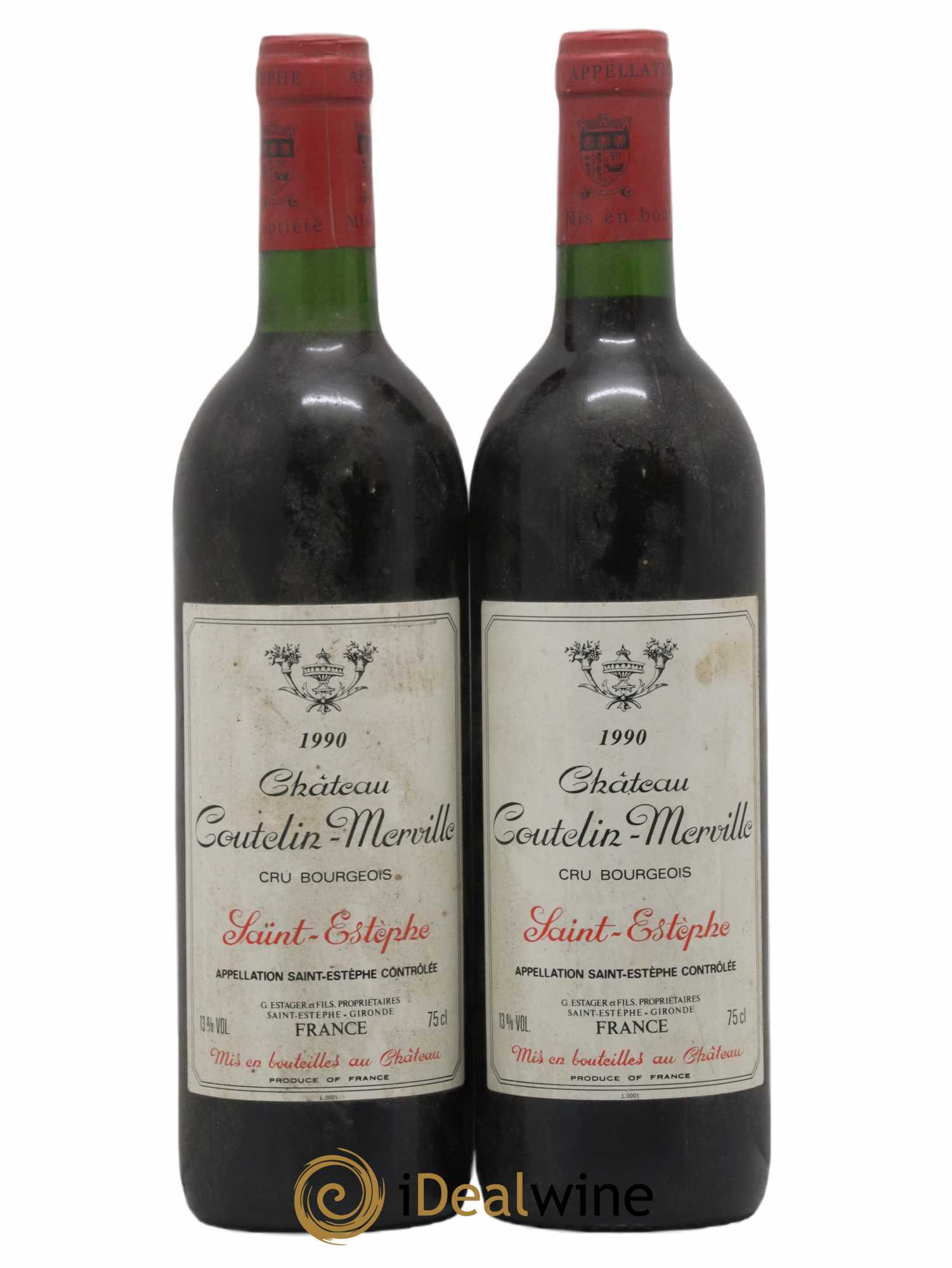 Château Coutelin-Merville Cru Bourgeois (sans prix de réserve) 1990 - Lot de 2 bouteilles - 0