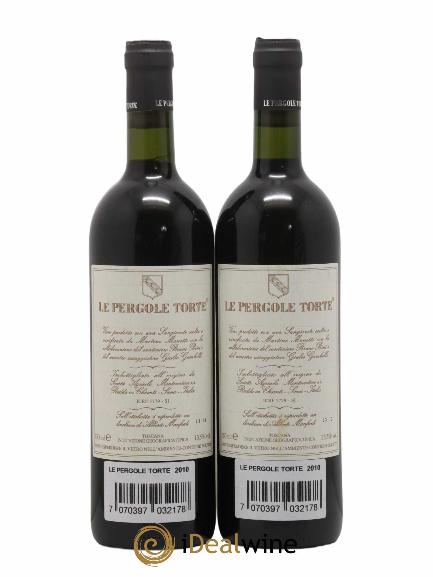 Toscana IGT Montevertine Le Pergole Torte Famille Manetti 2010 - Lot de 2 bouteilles - 1