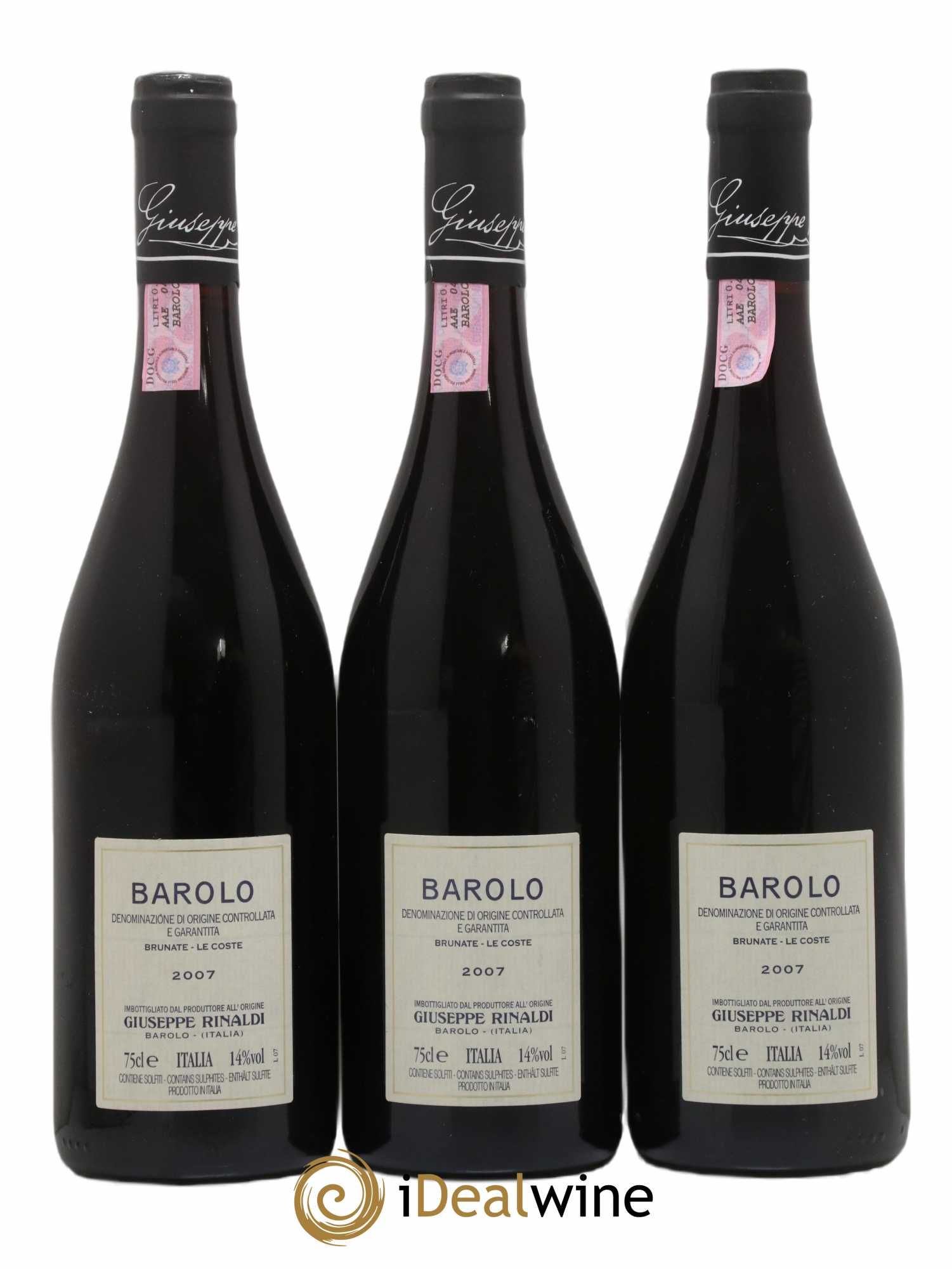Barolo DOCG Brunate Le Coste Giuseppe Rinaldi 2007 - Lot de 3 bouteilles - 1