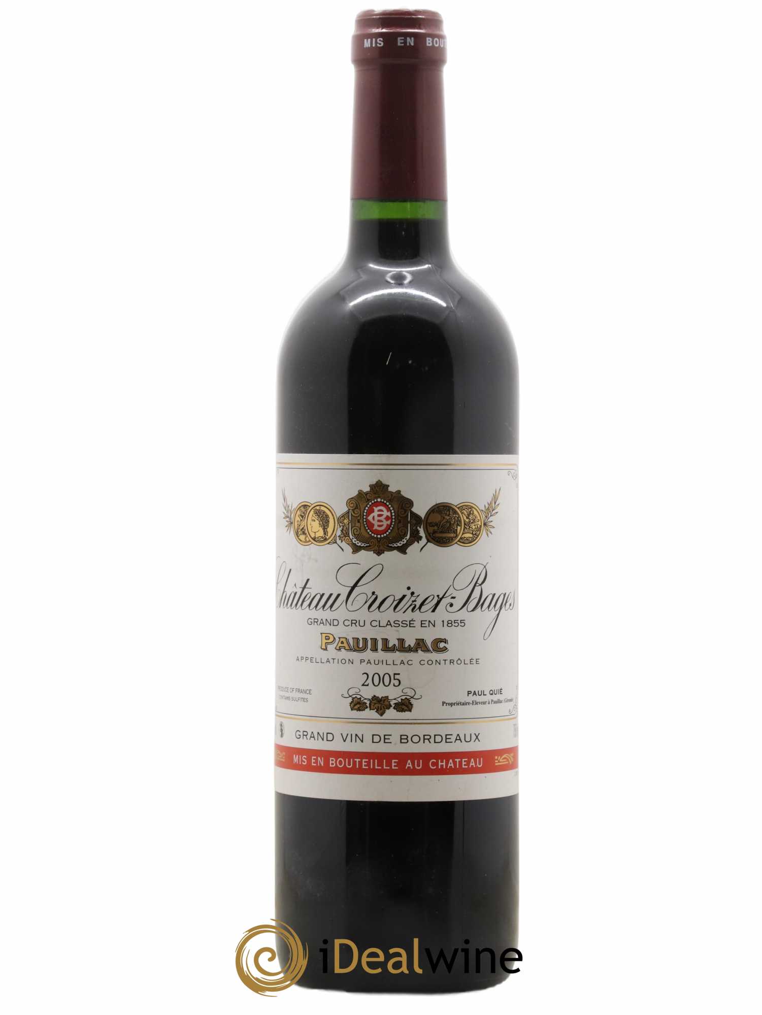 Château Croizet Bages 5ème Grand Cru Classé 2005 - Lot de 1 bouteille - 0