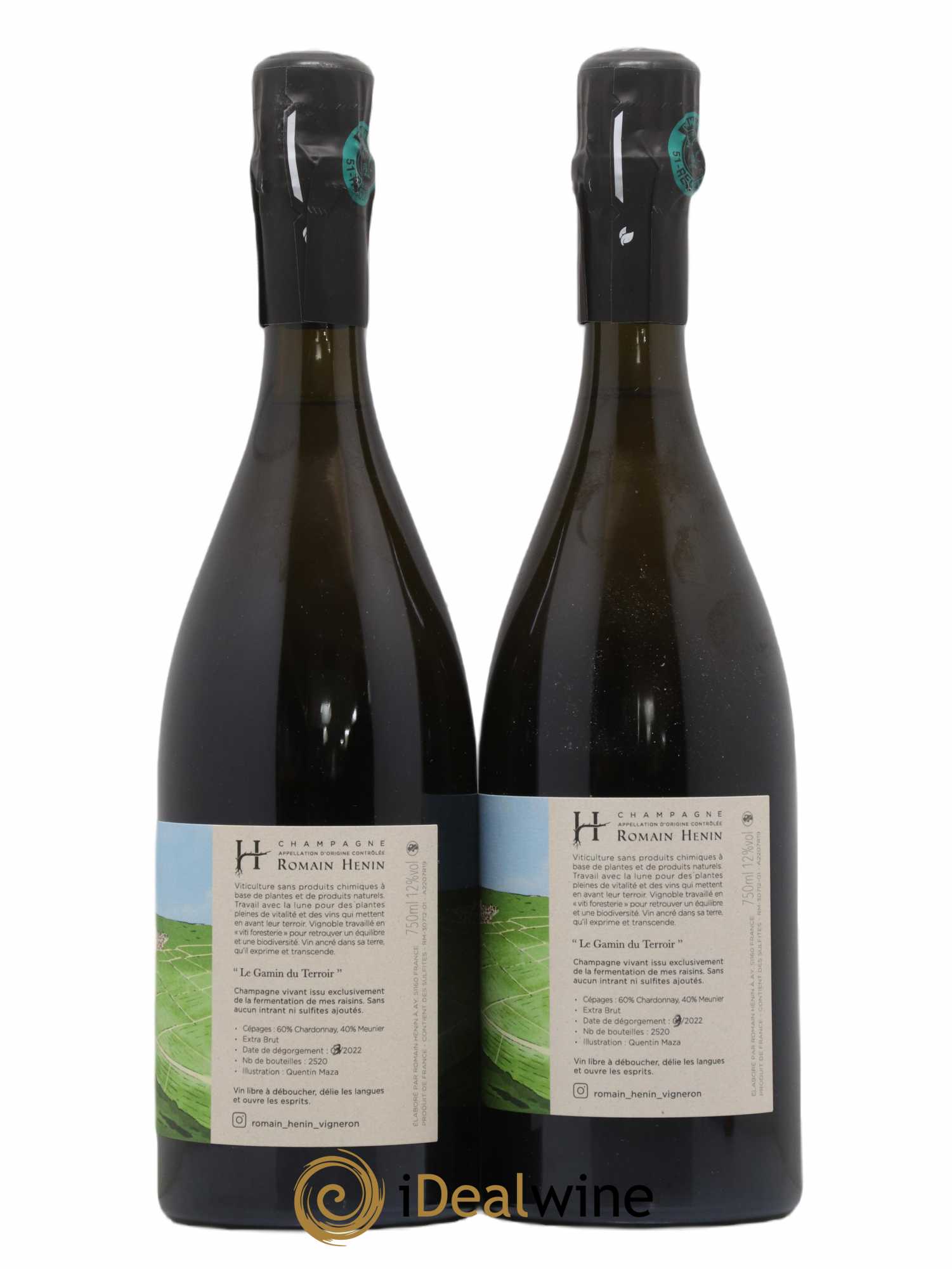 Gamin du Terroir Romain Henin Extra Brut  - Lot of 2 bottles - 1