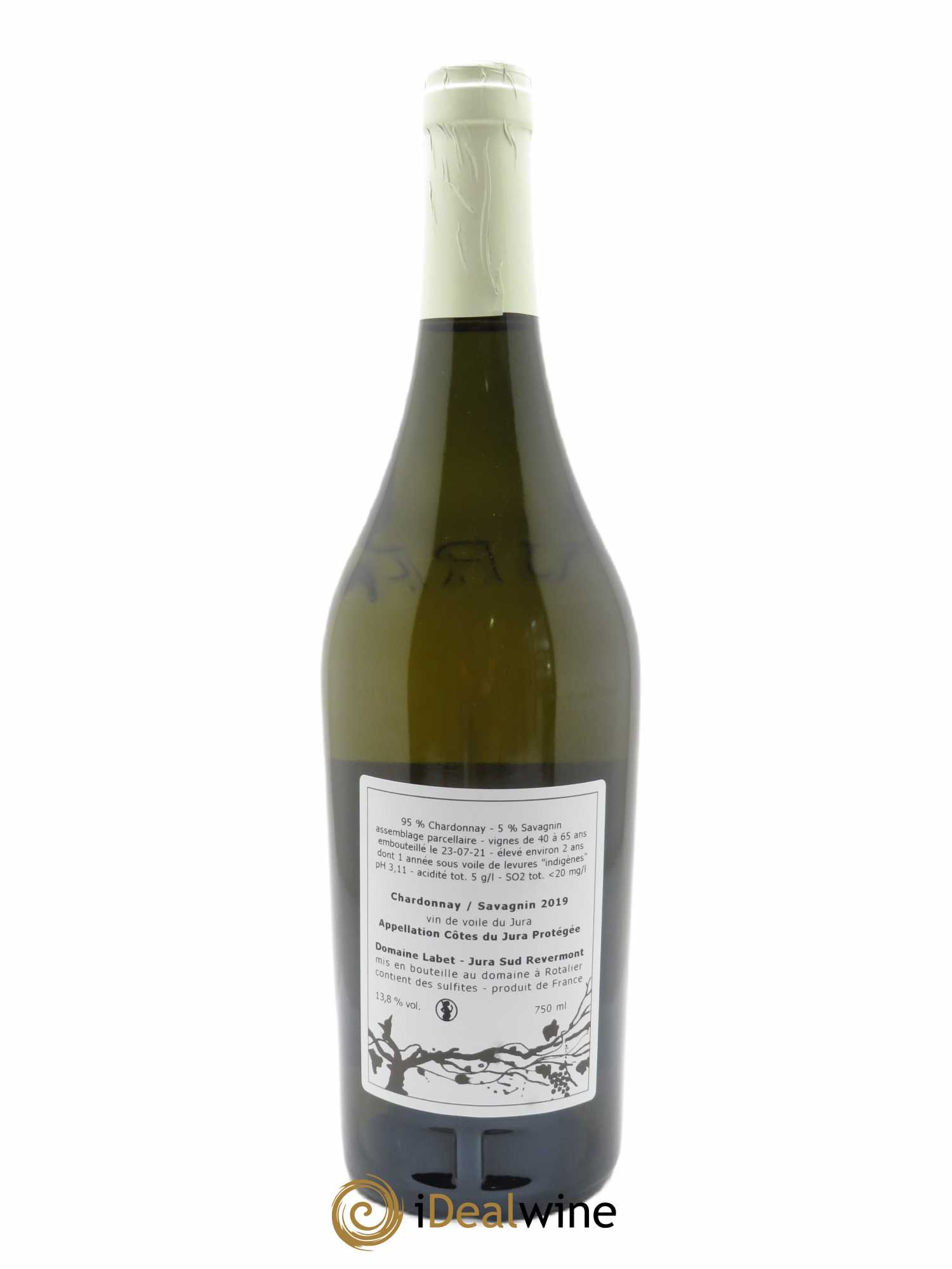 Côtes du Jura Vin de Voile Chardonnay-Savagnin cuvée de garde Romain - Julien - Charline Labet 2019 - Lot de 1 bouteille - 1