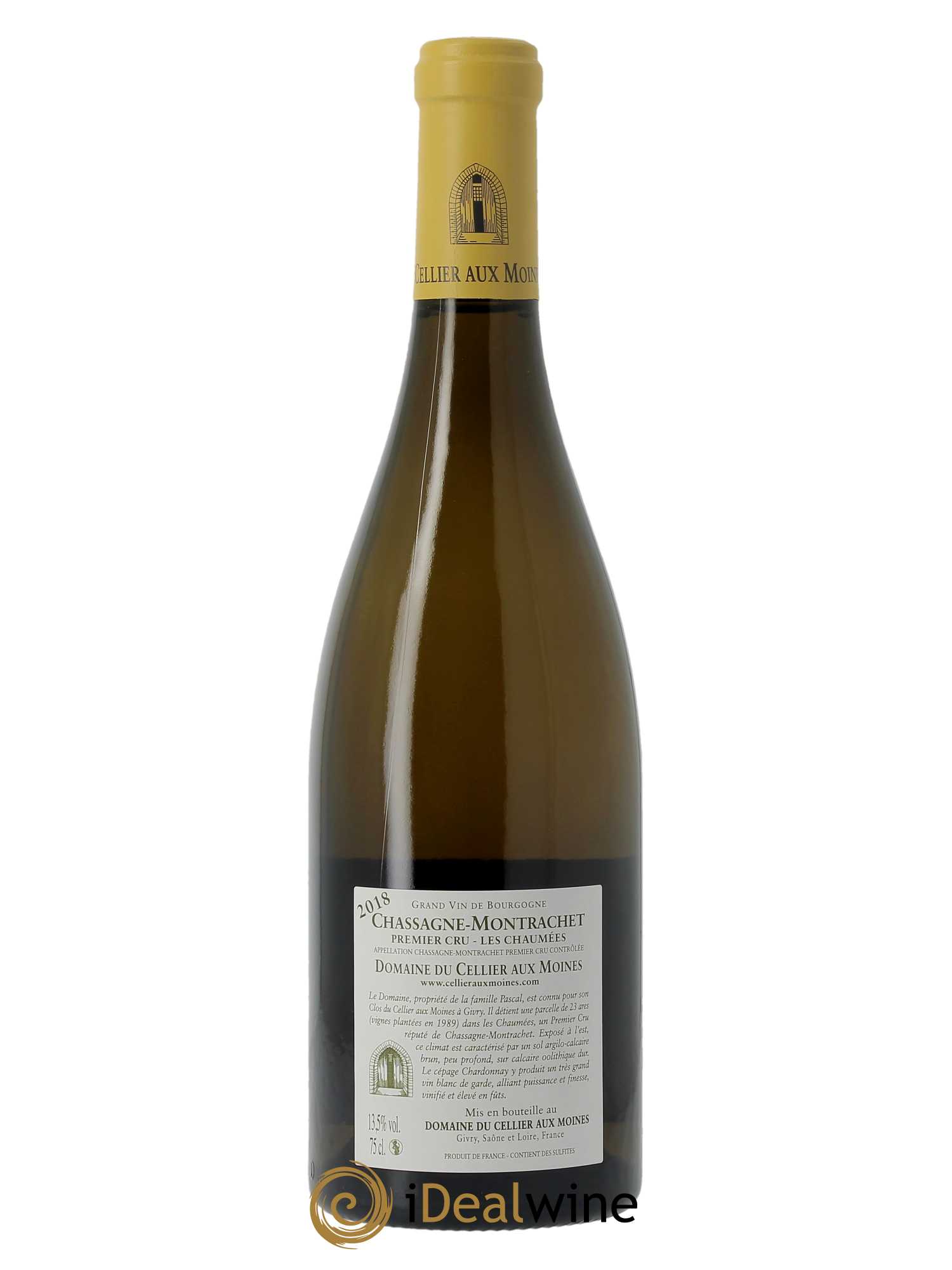 Chassagne-Montrachet 1er Cru Les Chaumées Cellier aux Moines (Domaine) 2018 - Lot de 1 bouteille - 1