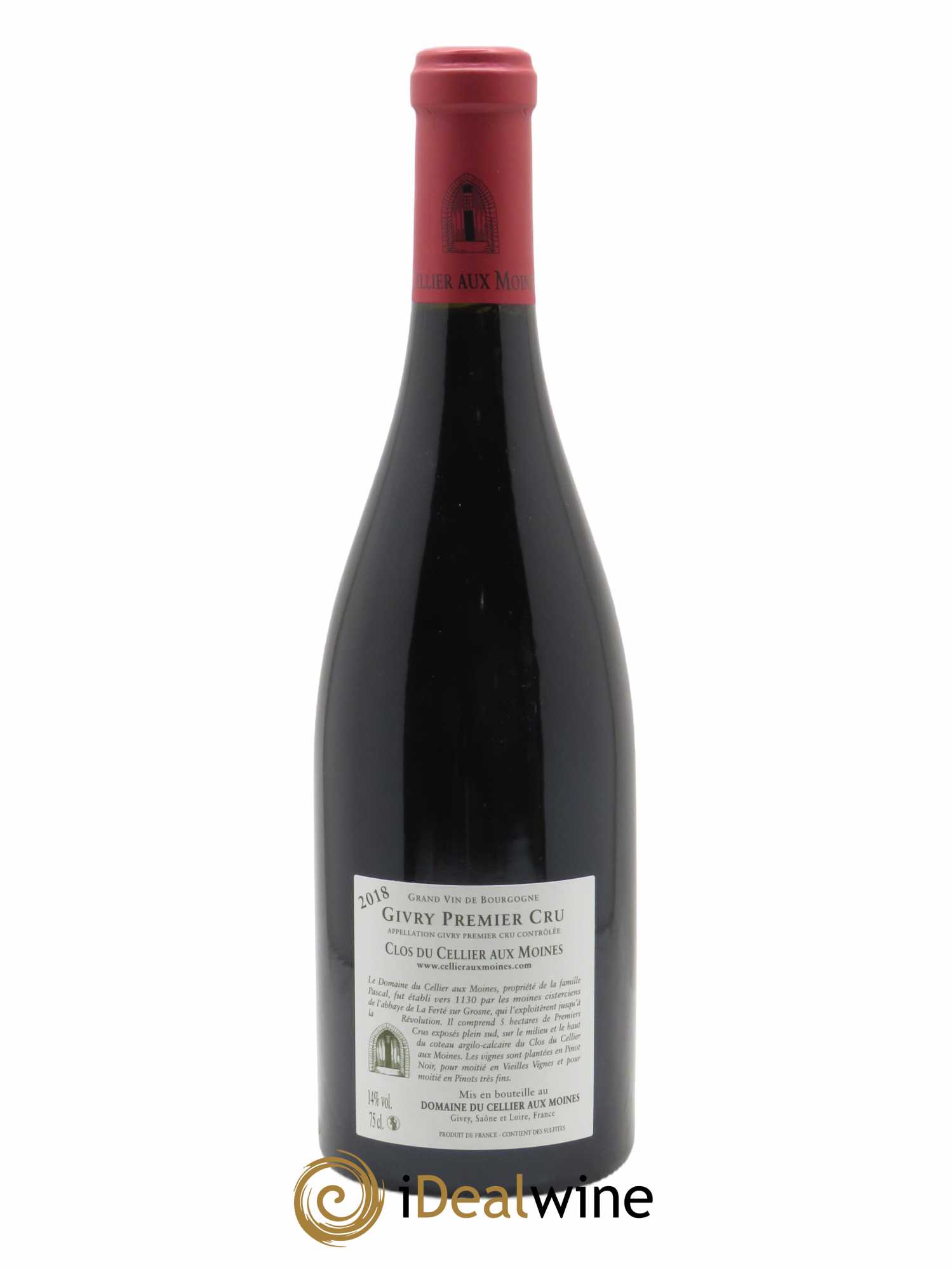 Givry 1er Cru Clos du Cellier aux moines Cellier aux Moines (Domaine) 2018 - Lot of 1 bottle - 1