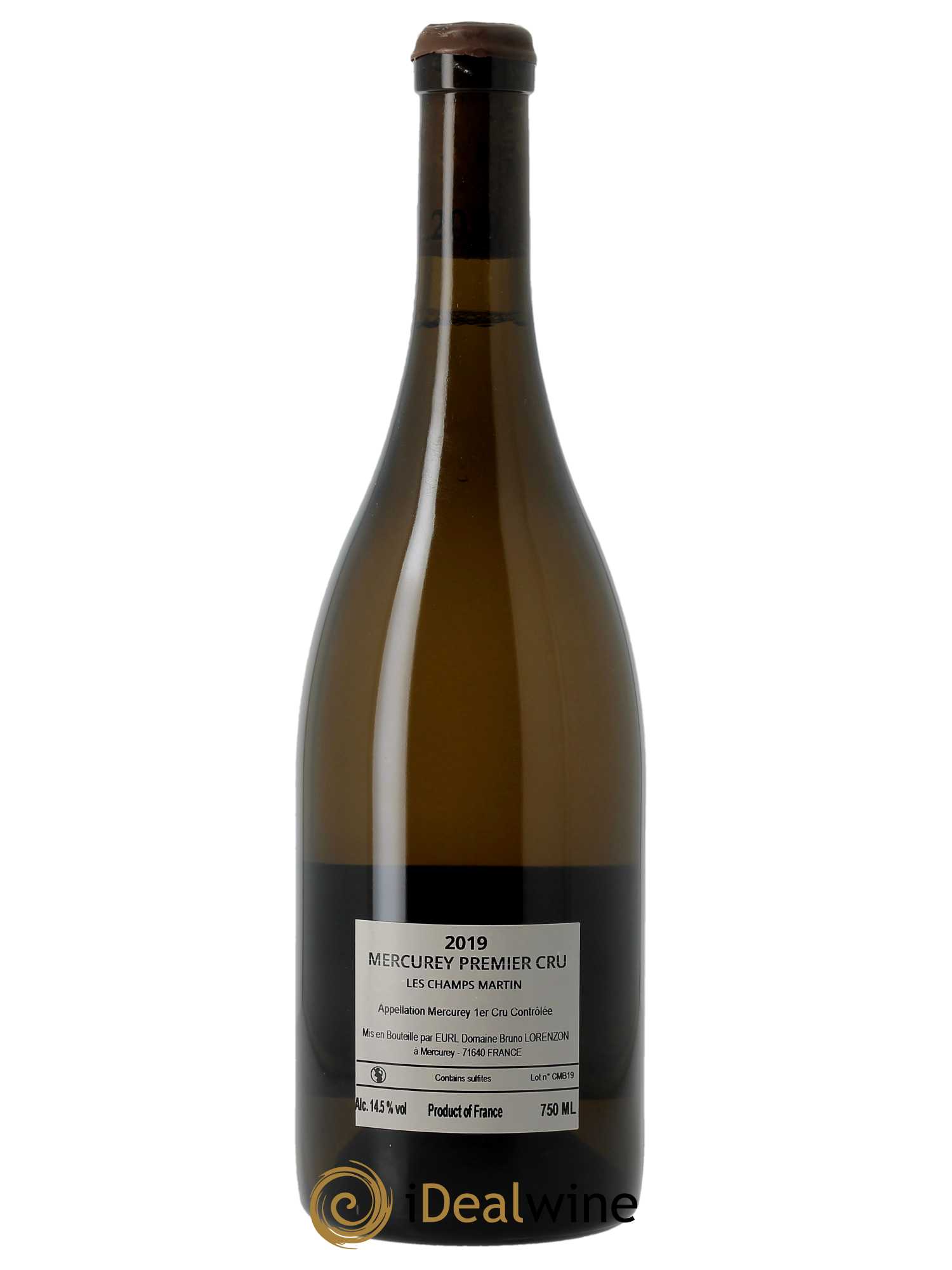 Mercurey 1er Cru Les Champs Martin Bruno Lorenzon 2019 - Lot de 1 bouteille - 1