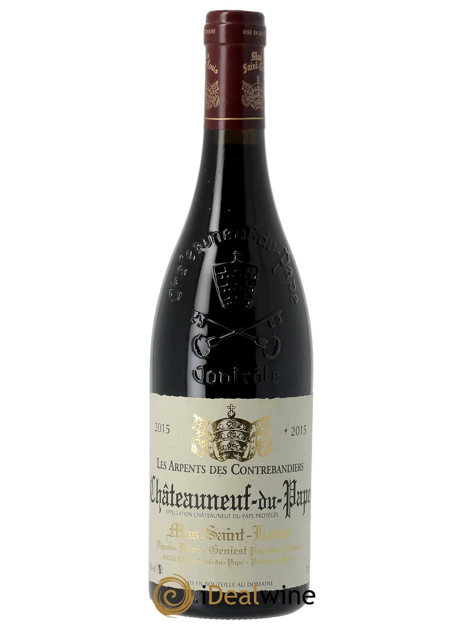 Châteauneuf-du-Pape Les Arpents des Contrebandiers Mas Saint-Louis 2015 - Lot of 1 bottle - 0