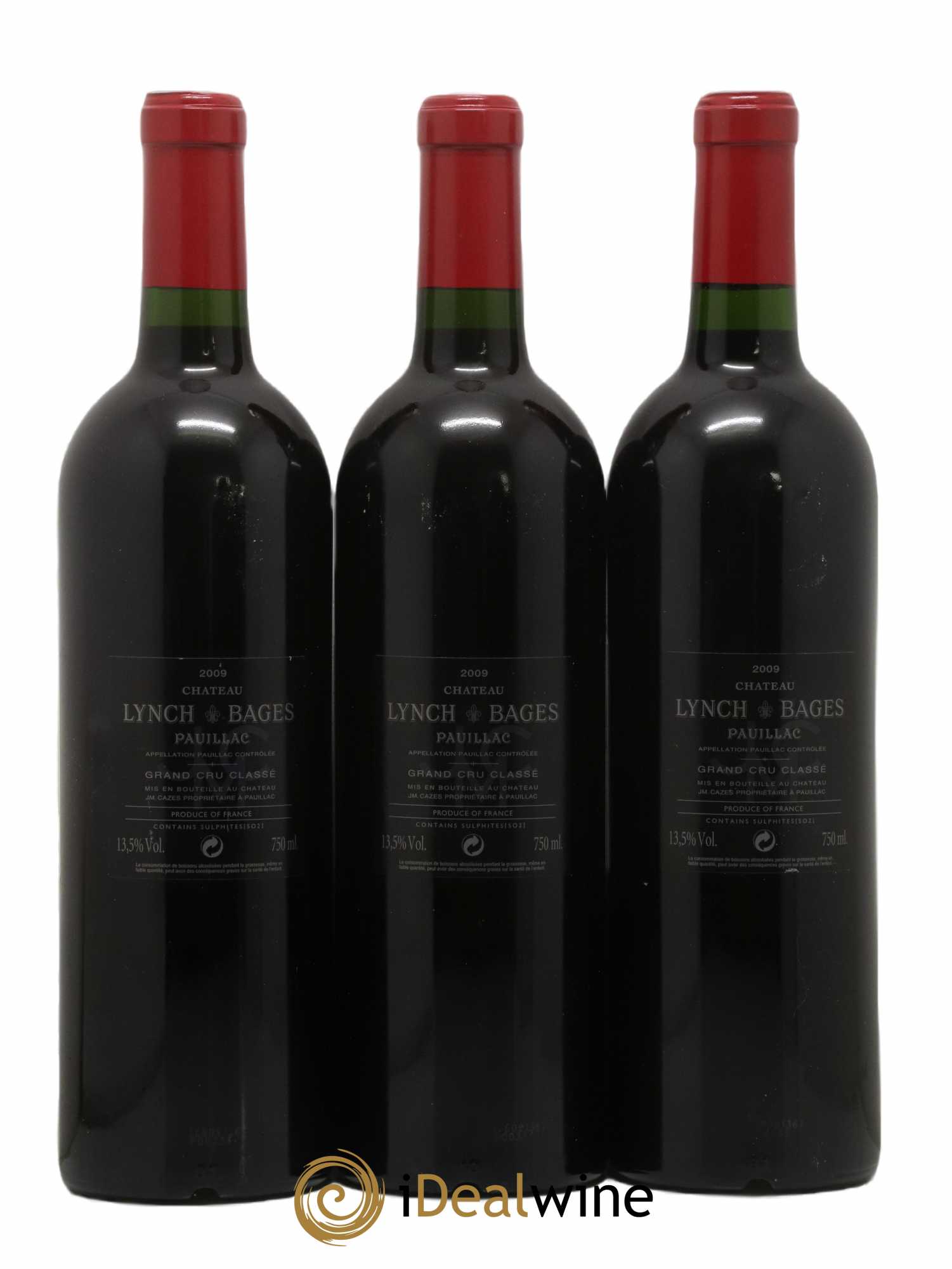 Château Lynch Bages 5ème Grand Cru Classé 2009 - Lot de 3 bouteilles - 1