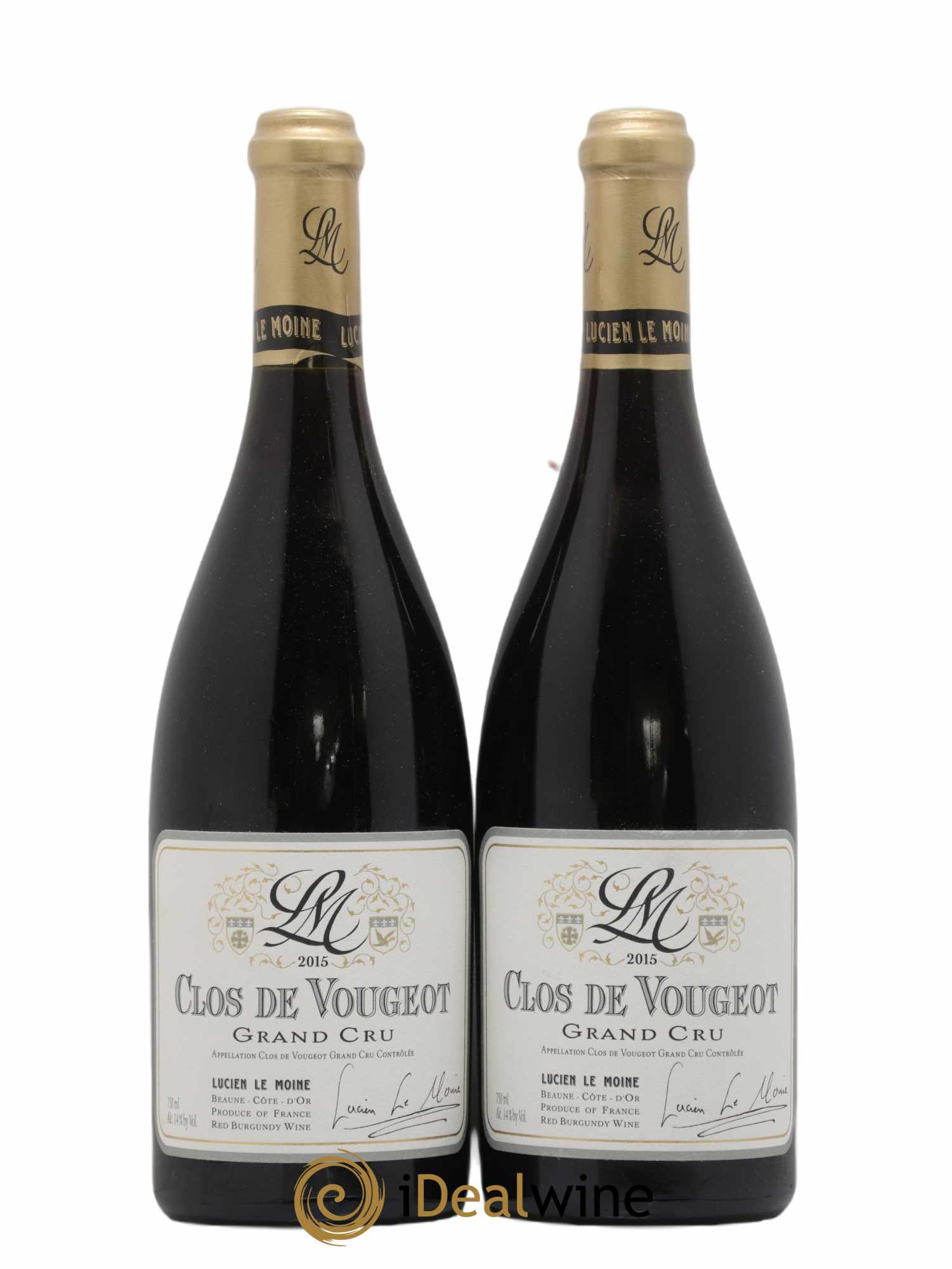 Clos de Vougeot Grand Cru Lucien Le Moine 2015 - Lot de 2 bouteilles - 0