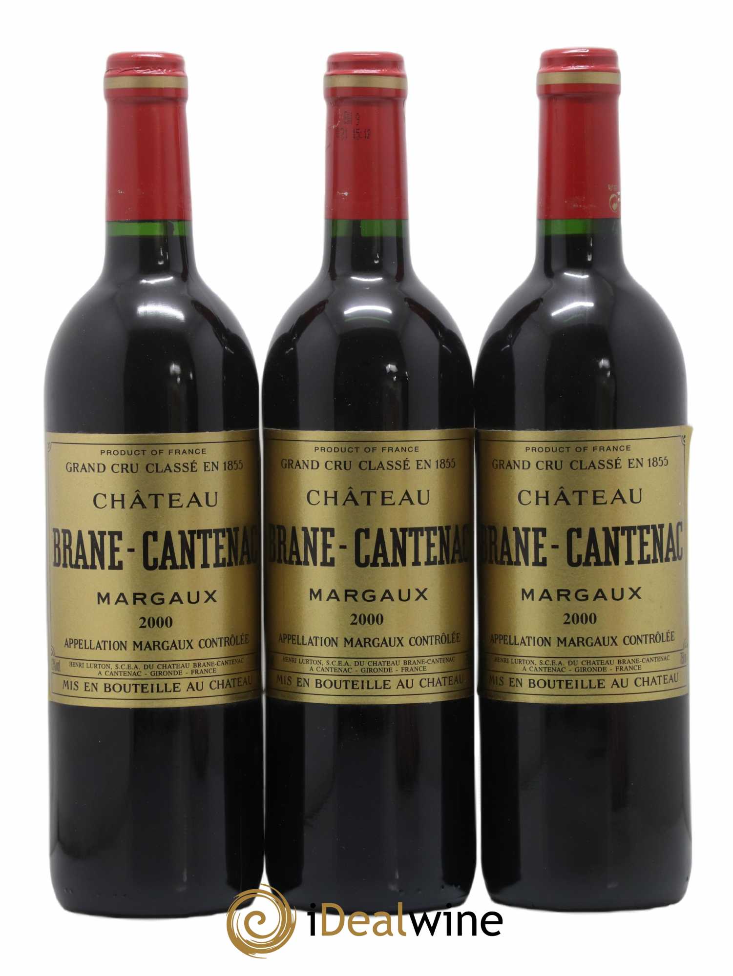 Château Brane Cantenac 2ème Grand Cru Classé 2000 - Lot de 3 bouteilles - 0