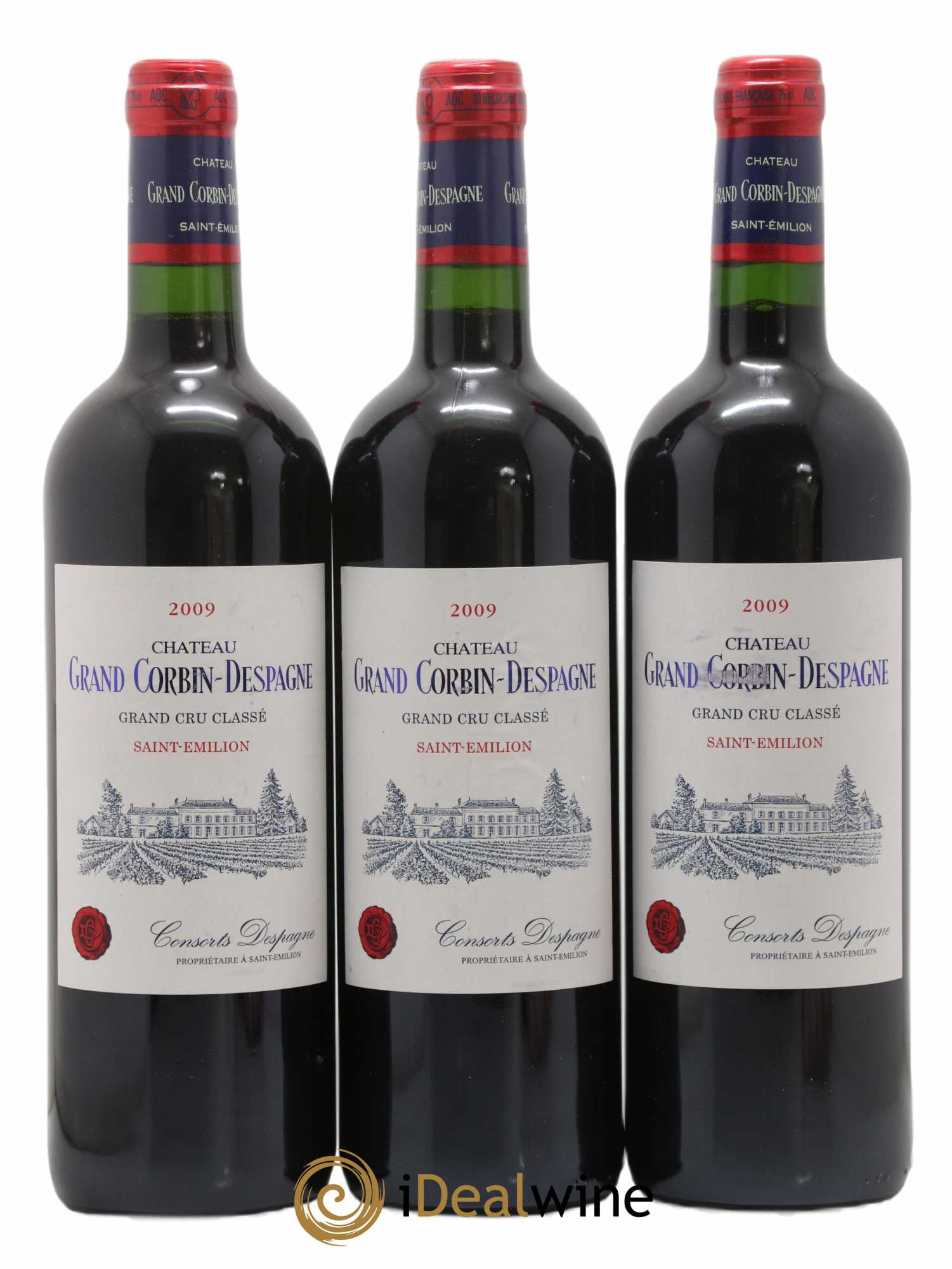 Château Grand Corbin Despagne Grand Cru Classé 2009 - Lot de 3 bouteilles - 0