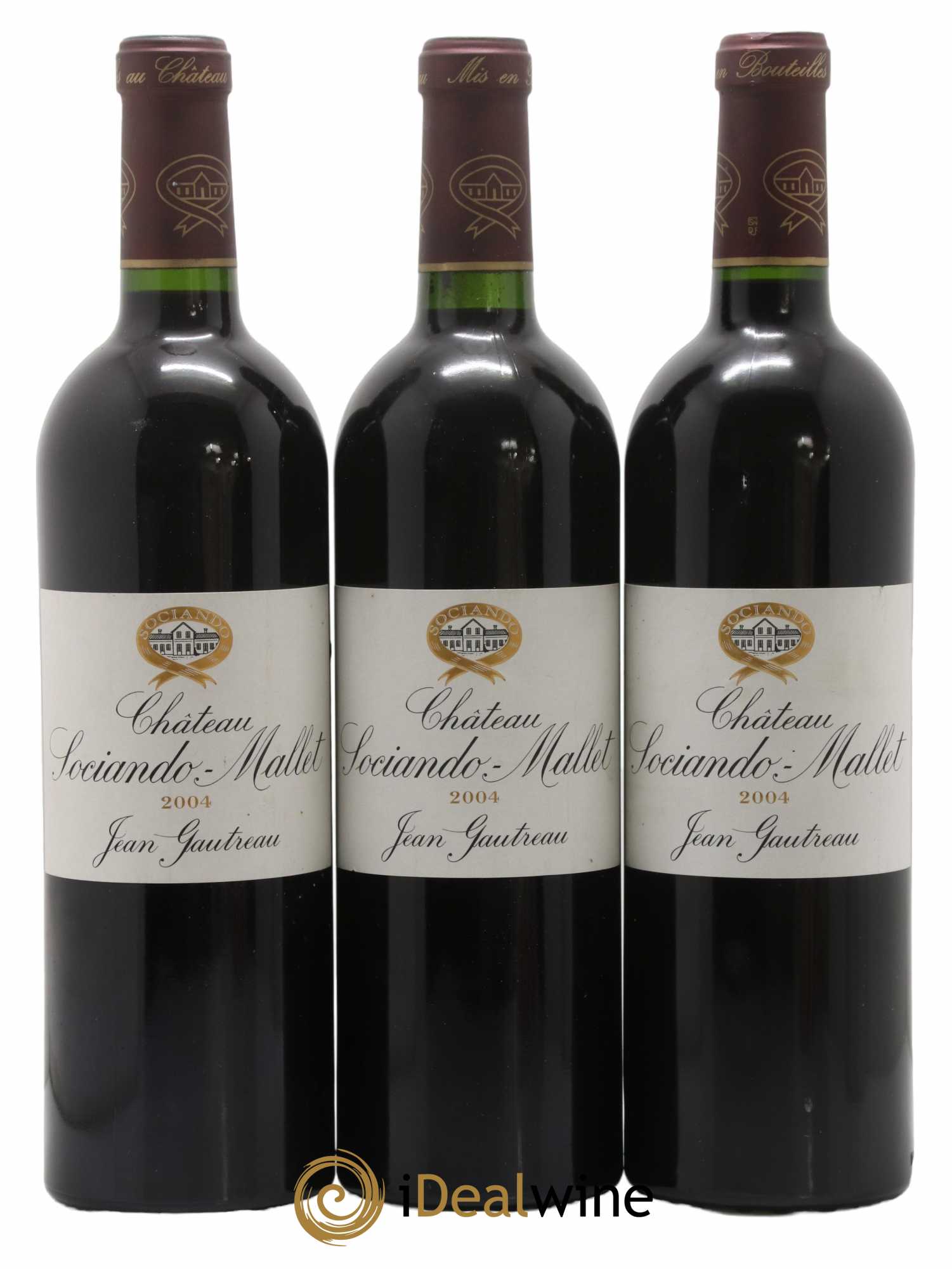Château Sociando Mallet 2004 - Lot de 3 bouteilles - 0