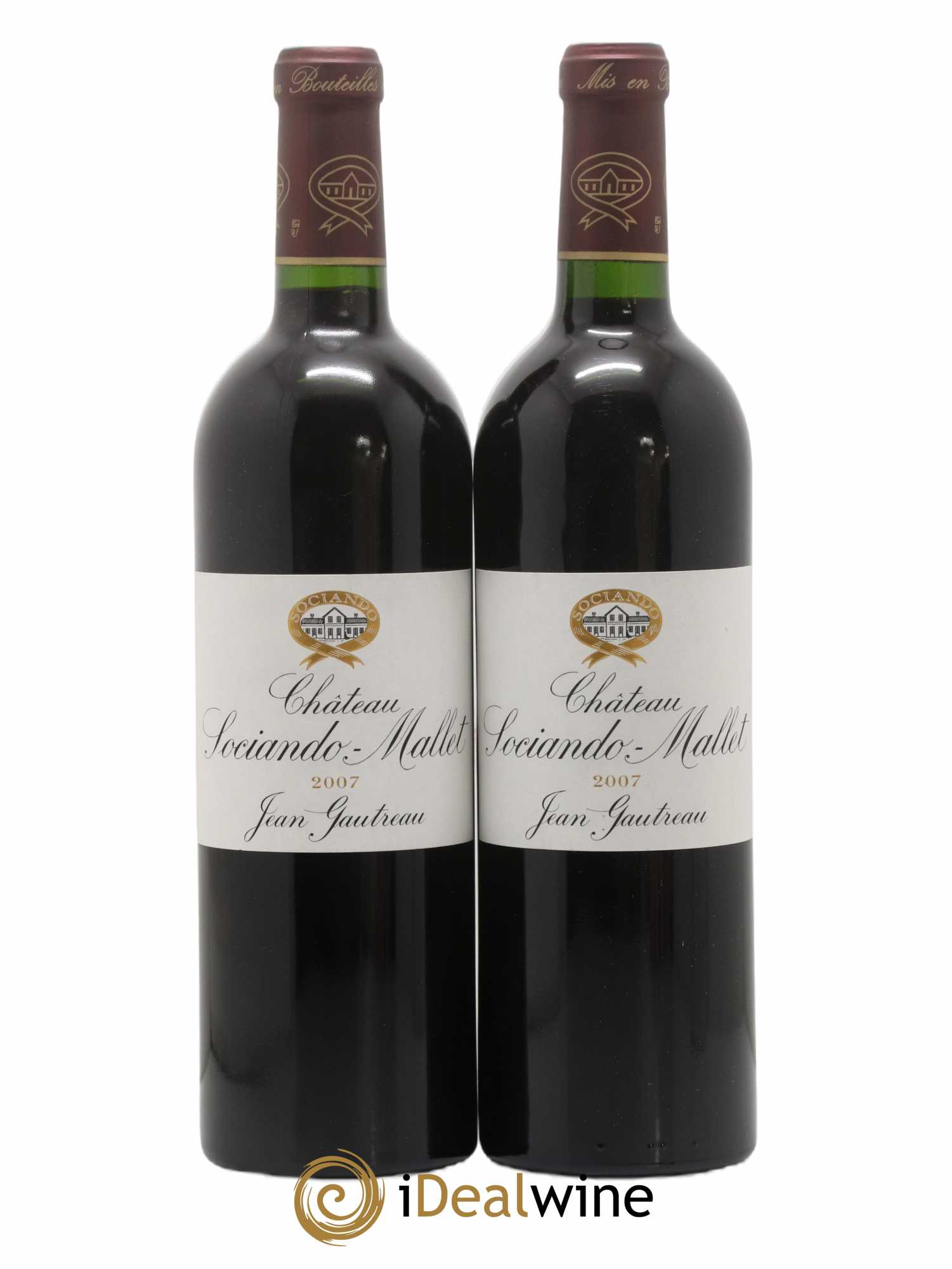 Château Sociando Mallet 2007 - Lot de 2 bouteilles - 0